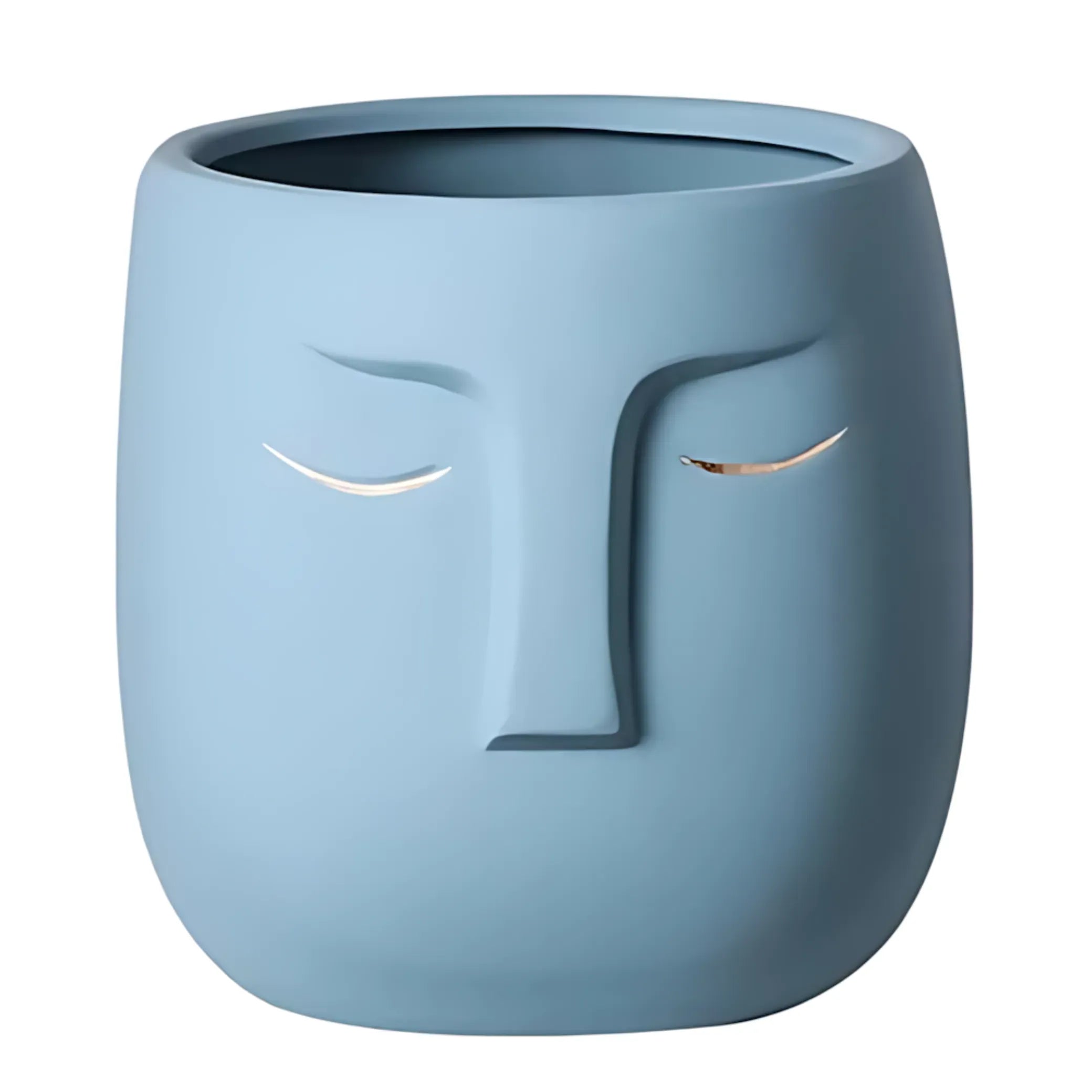 European Character Face Ceramic Planter F Flower Pot