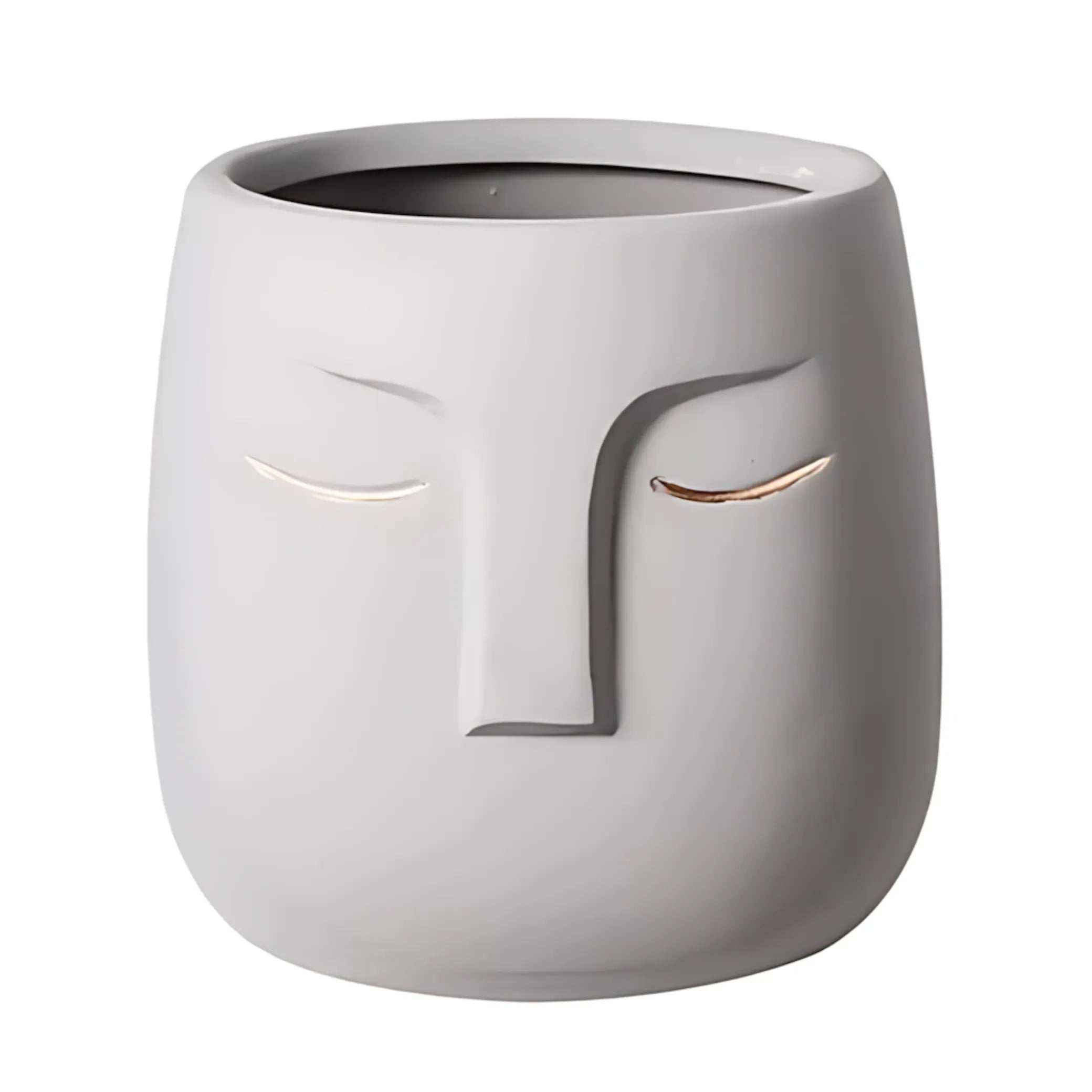 European Character Face Ceramic Planter K Flower Pot