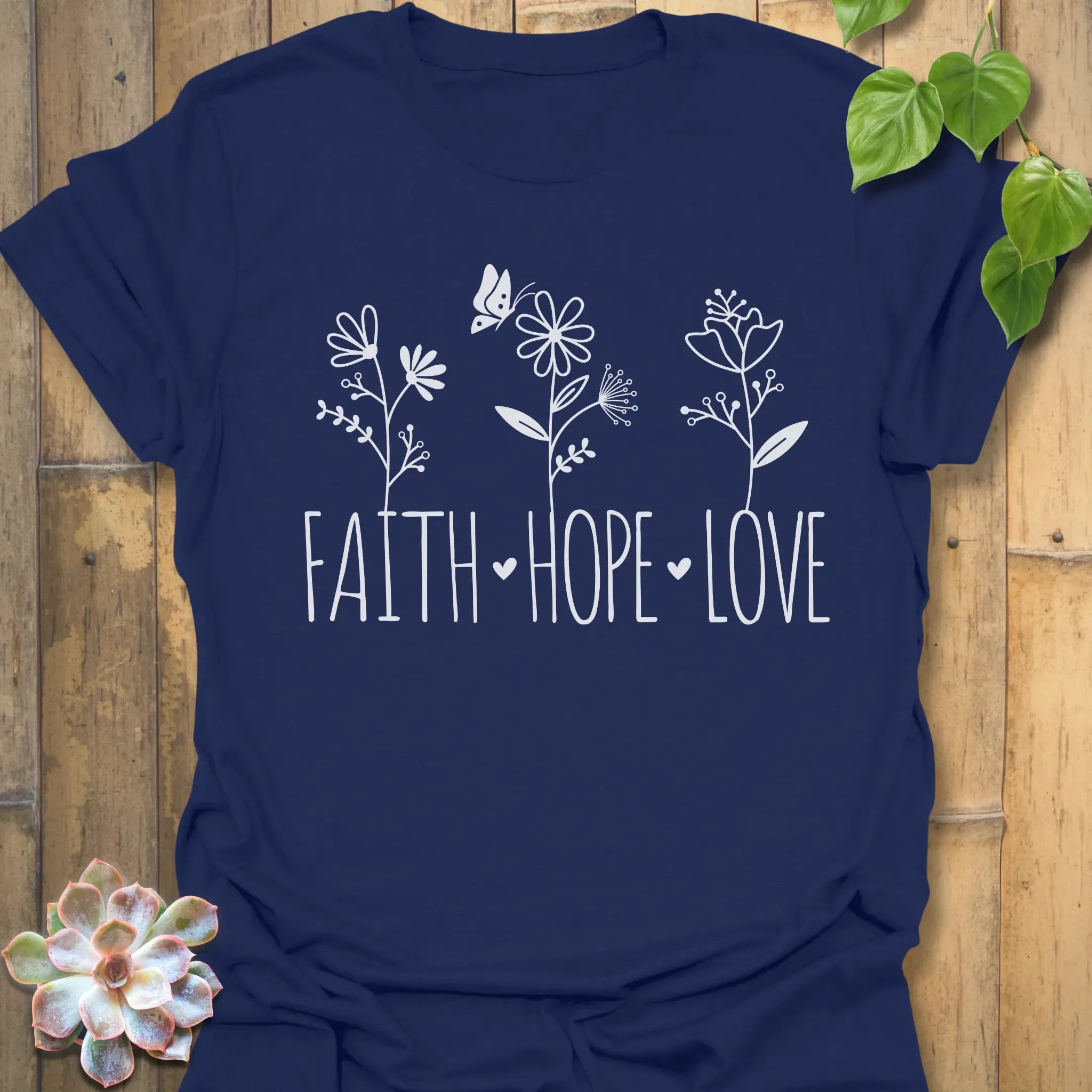 Faith, Hope, Love T-shirt Navy / S T-Shirt