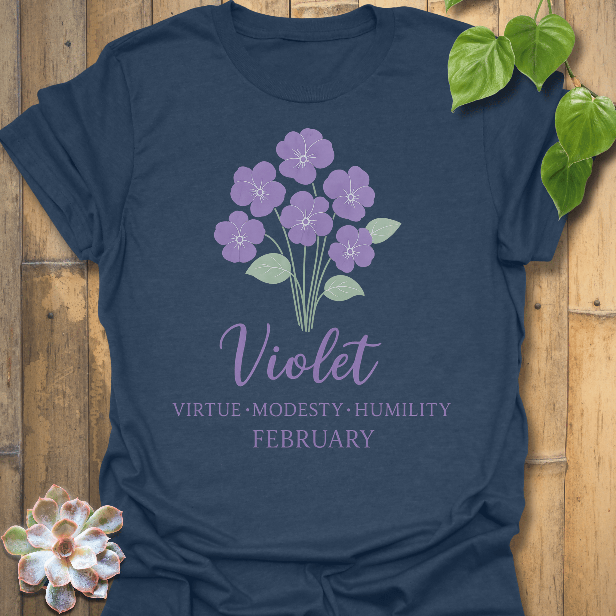 February Violet T-shirt Heather Navy / S T-Shirt