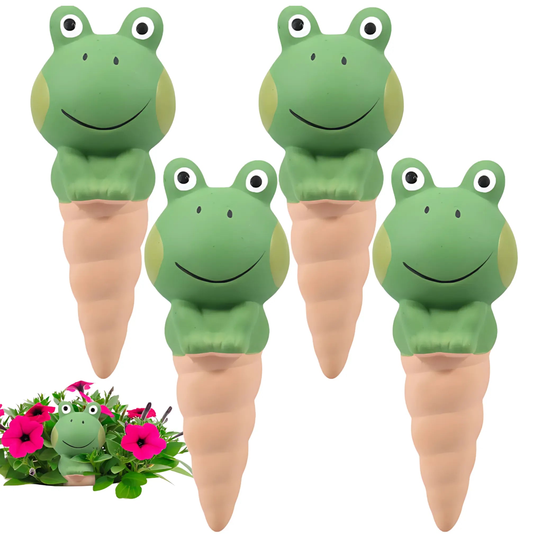 Frog-Shaped Plant Watering Spikes - Automatic Ceramic Irrigation A-4PCS Self Watering Globes