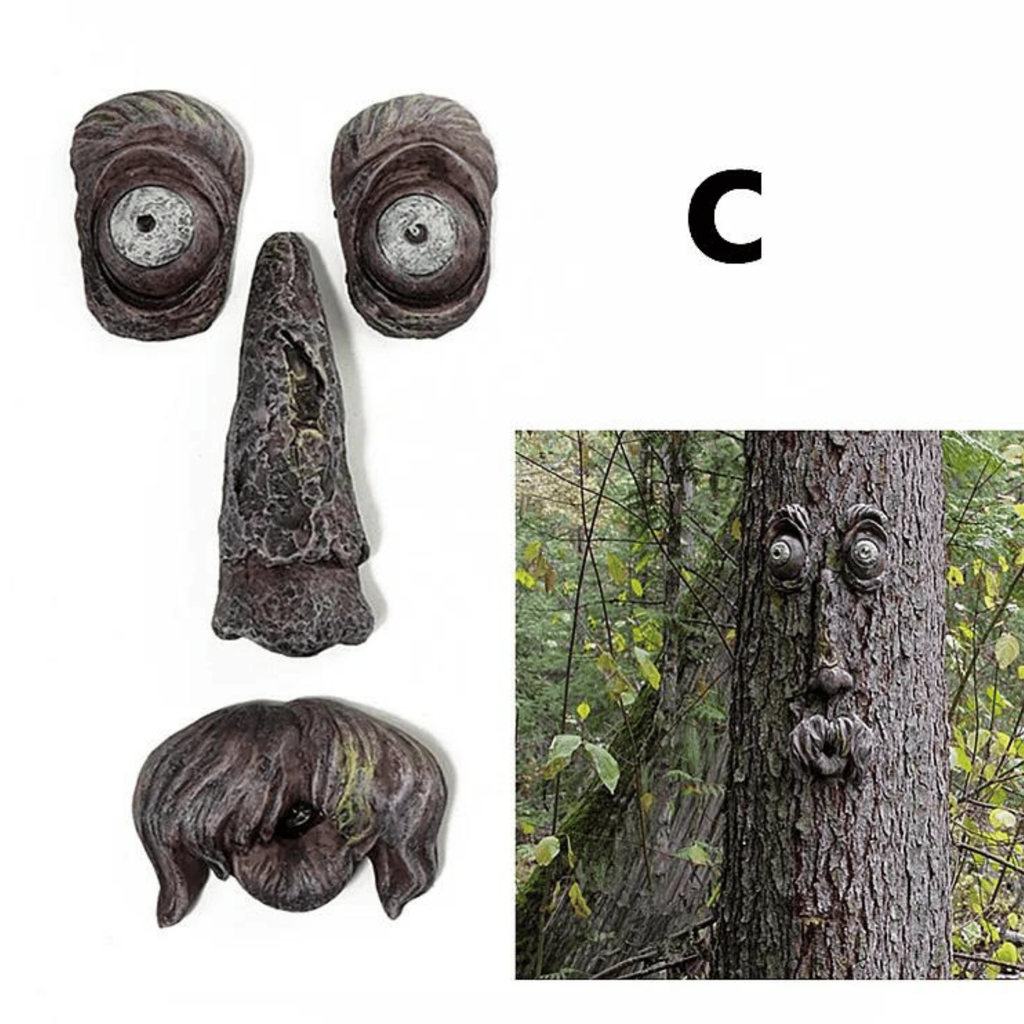 Funny Old Man Tree Face Hugger, Funny Tree Sculpture, Whimsical Garden Art C Outdoor Art