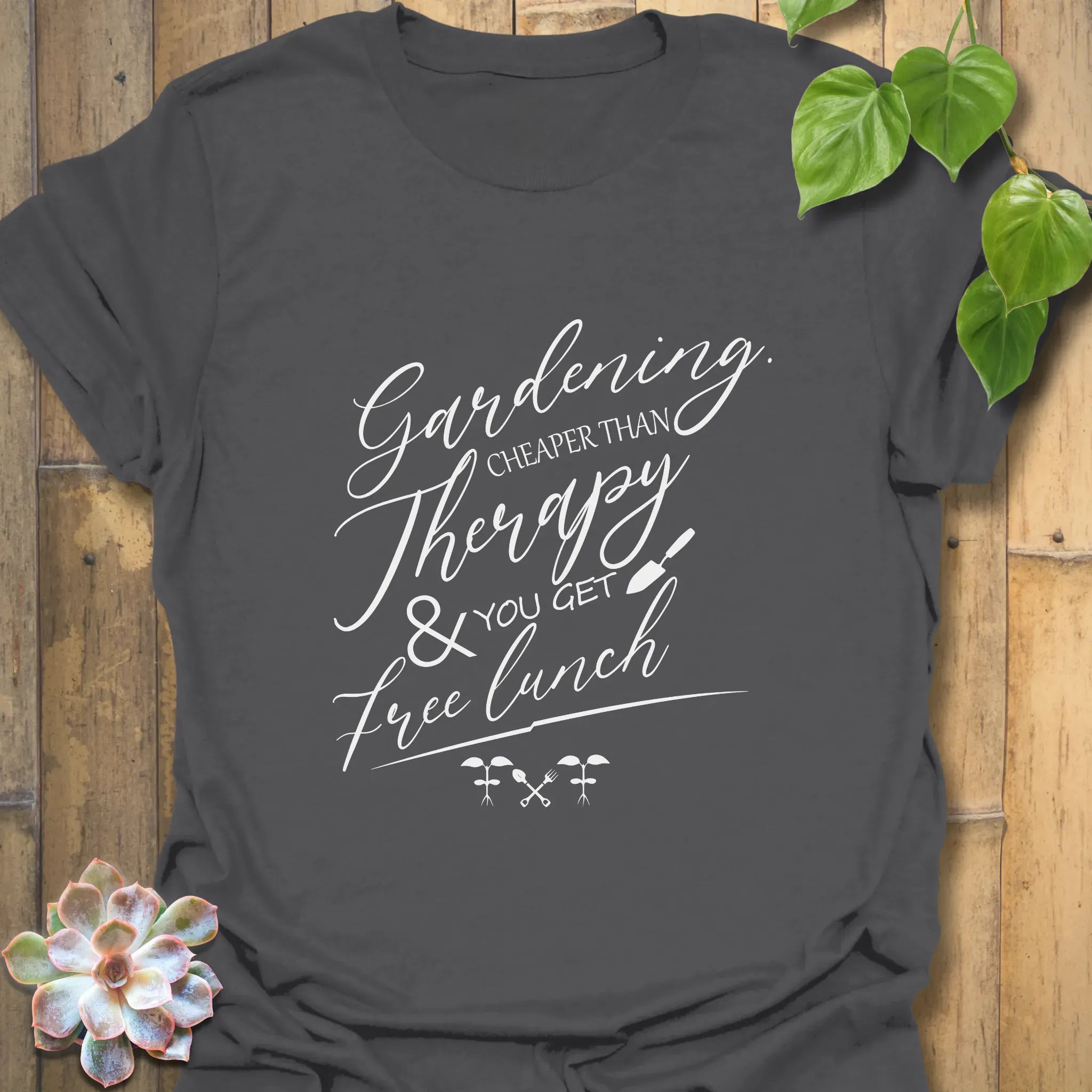 Gardening Cheaper Than Therapy T-shirt Charcoal / S T-Shirt