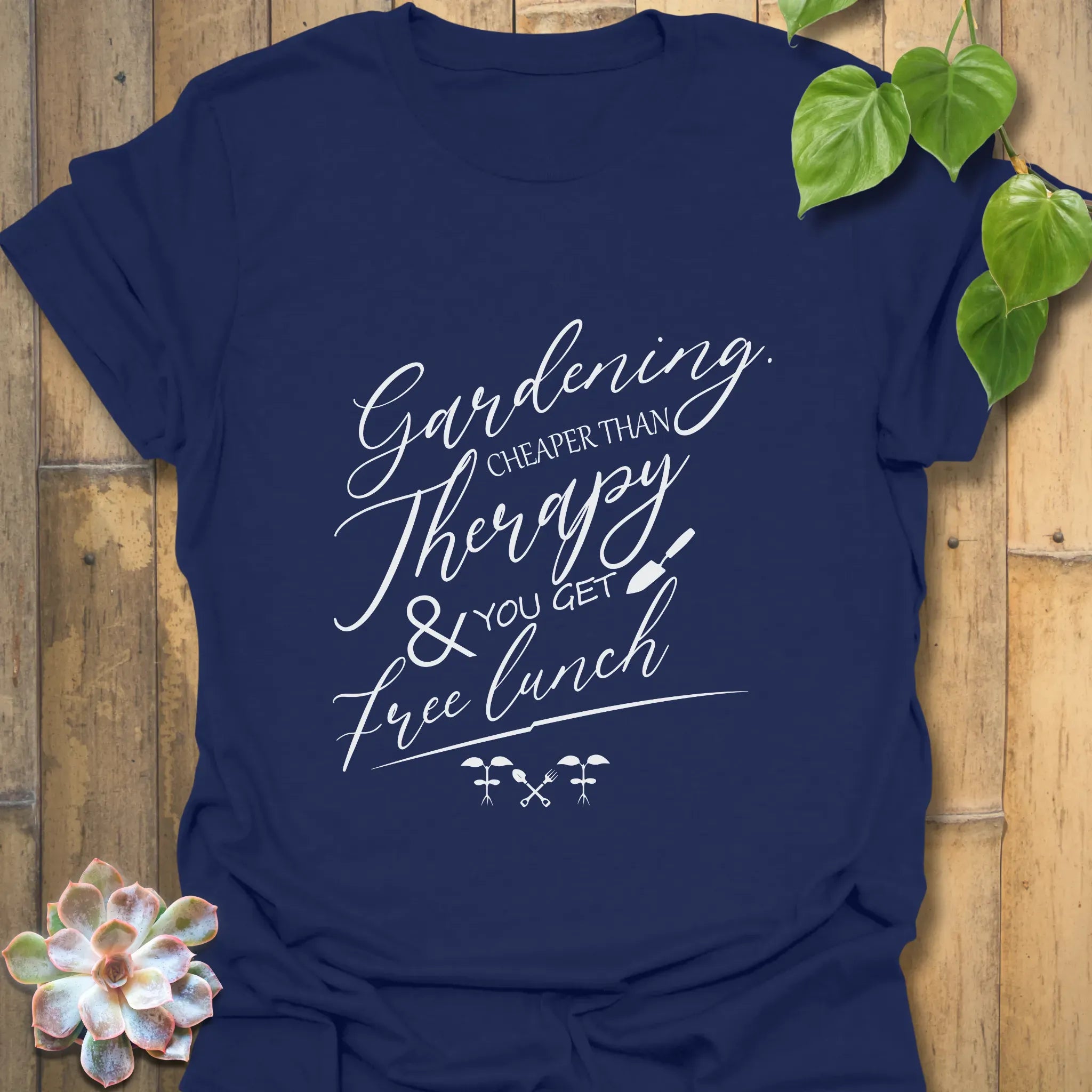 Gardening Cheaper Than Therapy T-shirt Navy / S T-Shirt