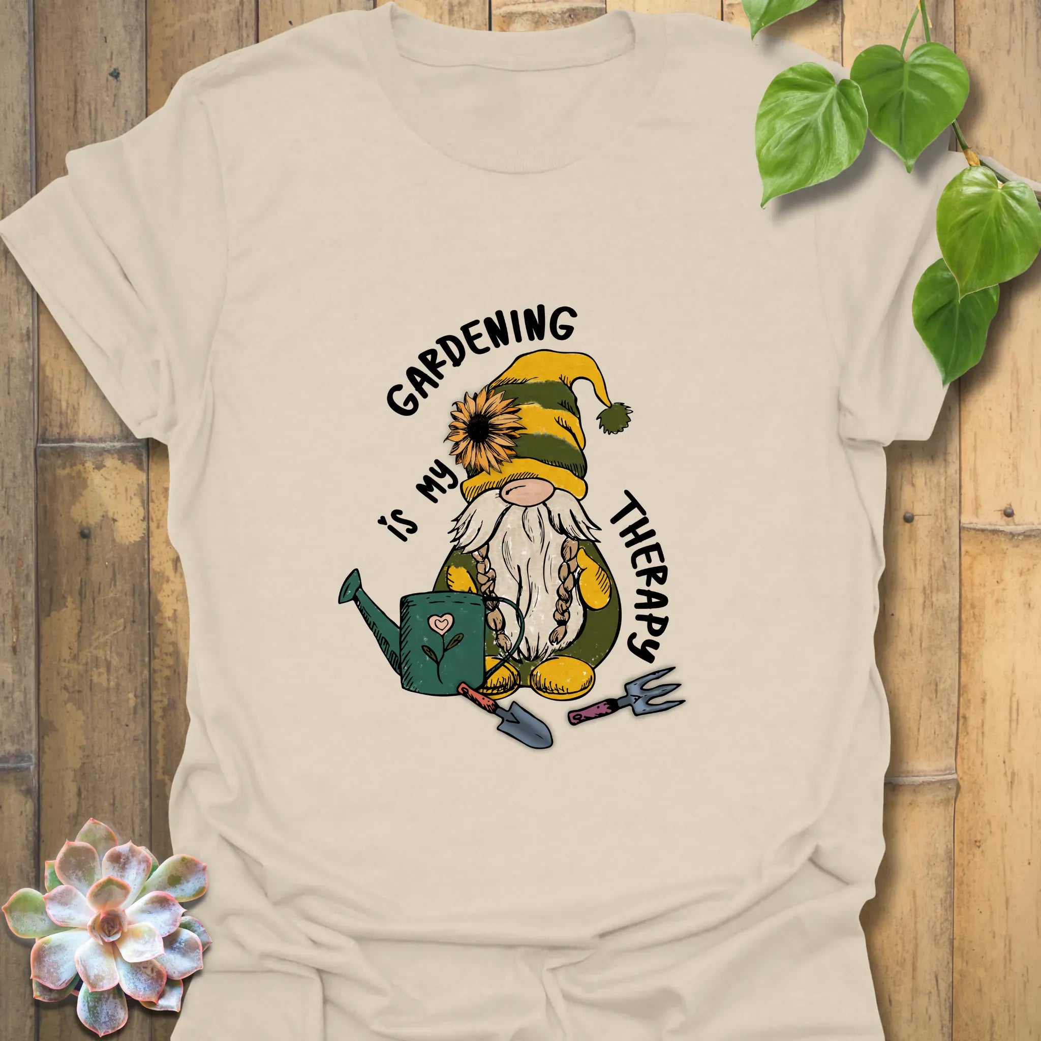 Gardening Is My Therapy T-shirt Natural / S T-Shirt
