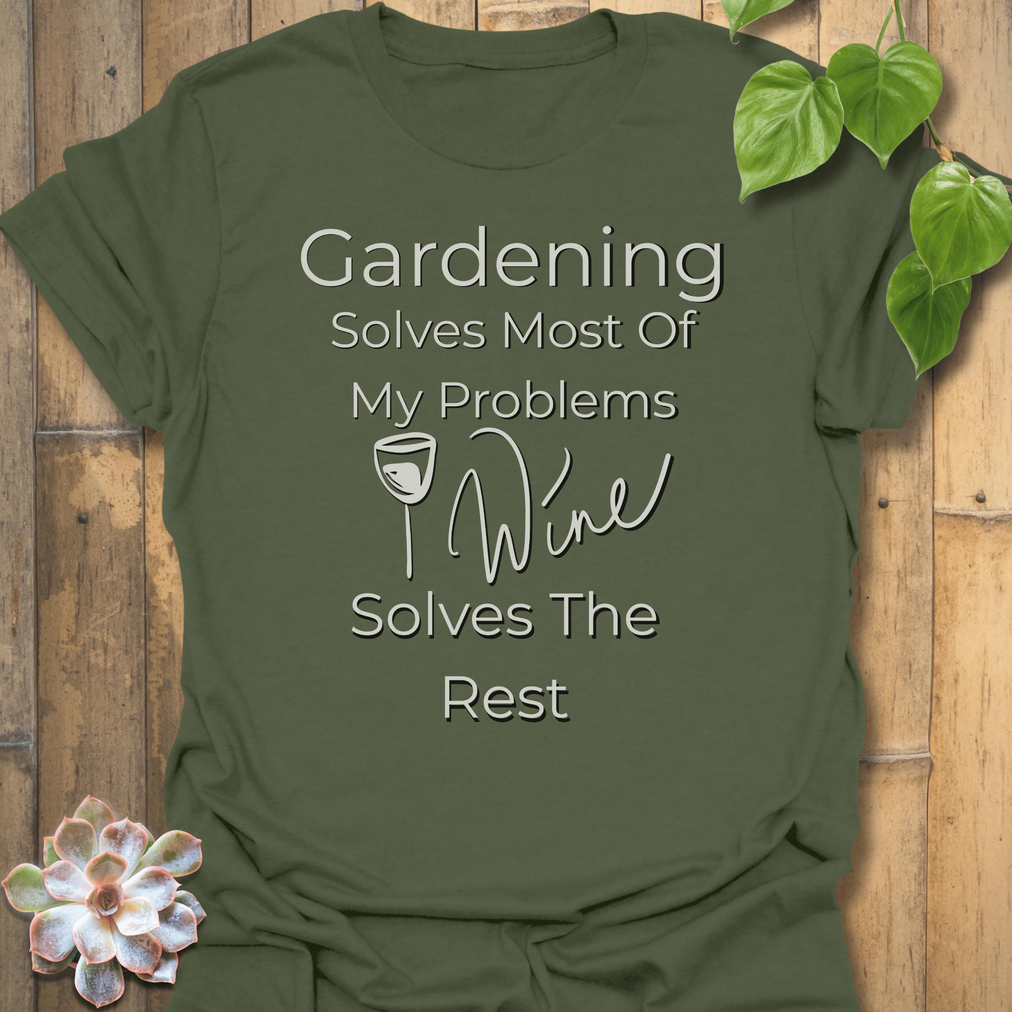 Gardening Solves T-shirt Military Green / S T-Shirt