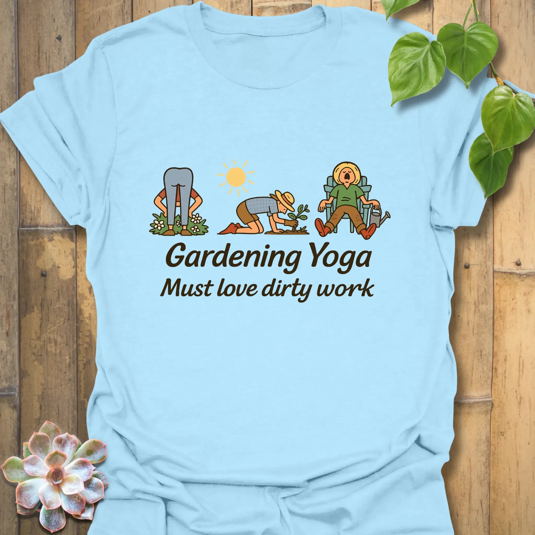 Gardening Yoga T-shirt Light Blue / S T-Shirt