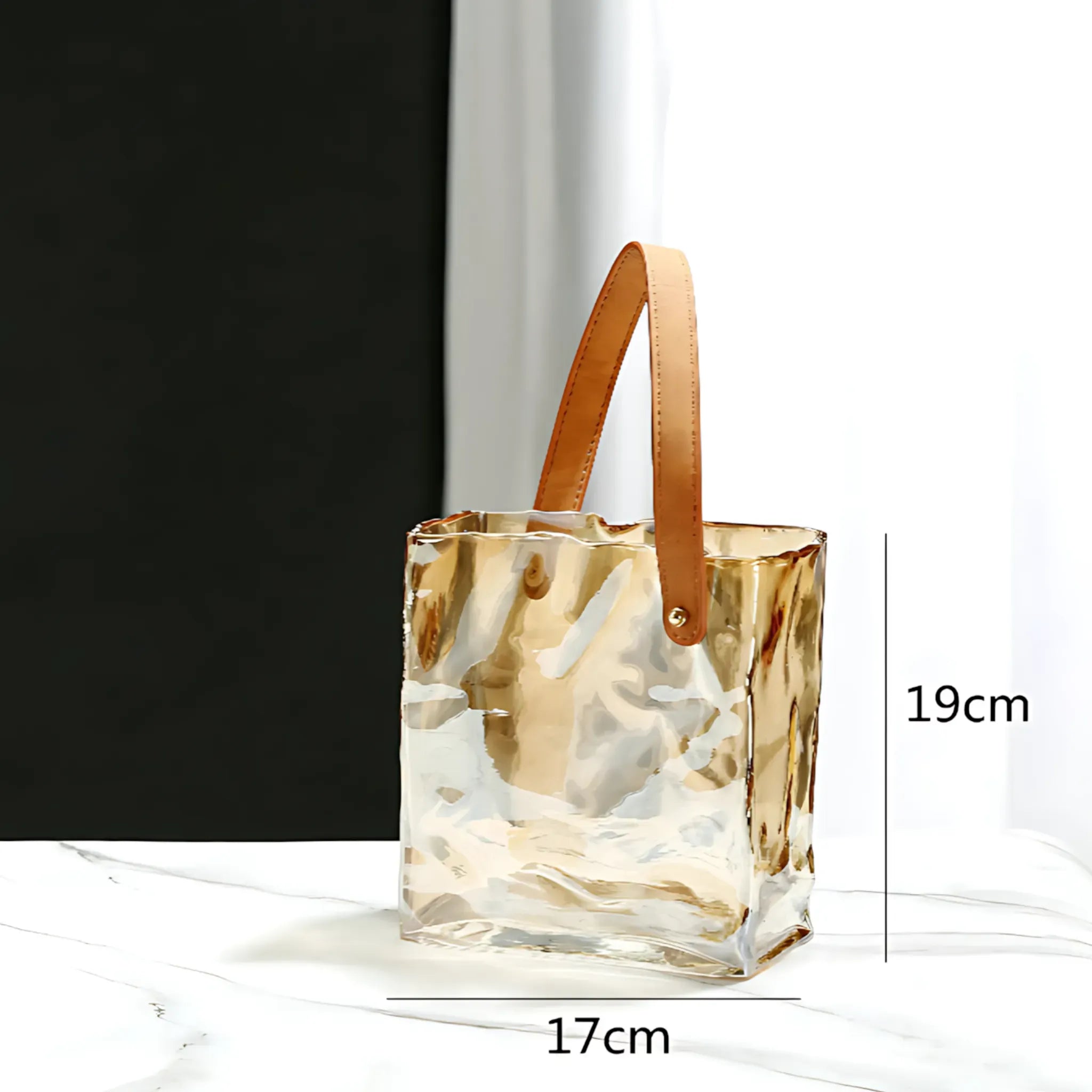 Glass Flower Tote Bag Vase B-M Flower Vase