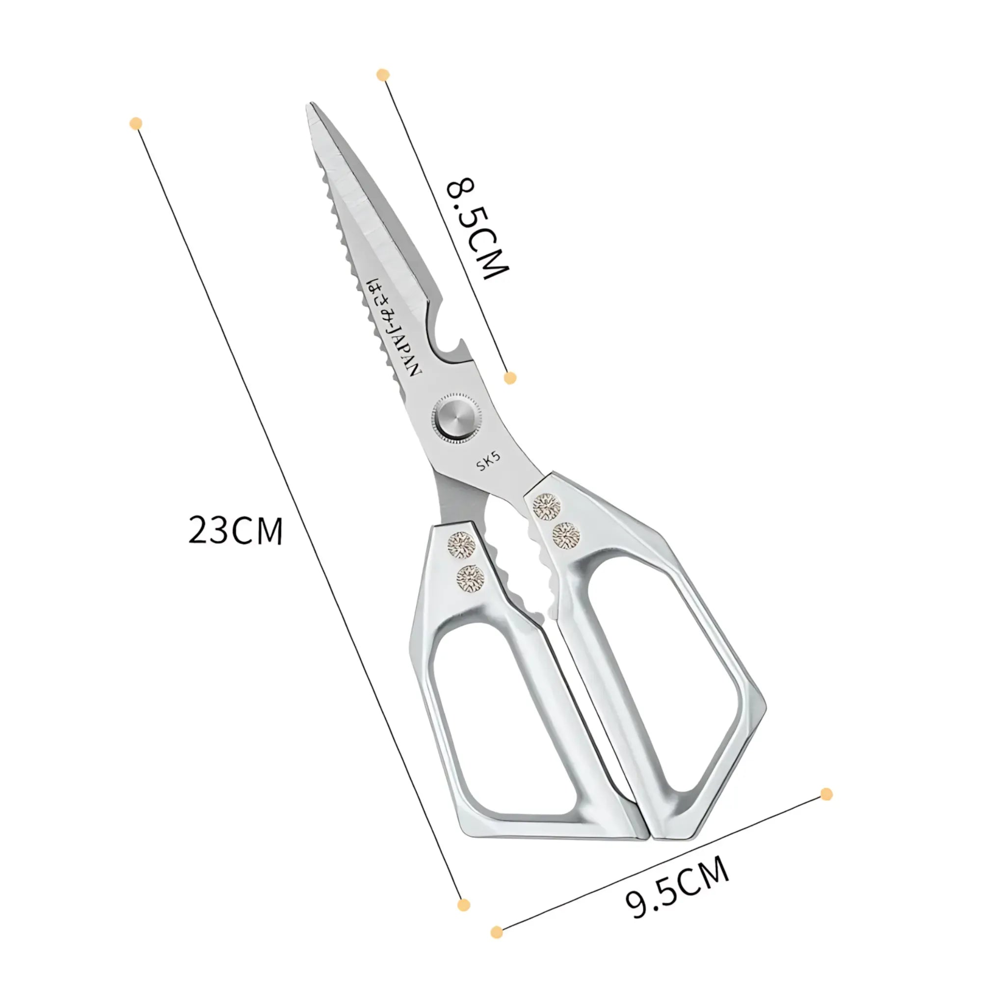 Heavy-Duty Kitchen Scissors - Stainless Steel Multi-Purpose Shears Silver / CHINA Kitchen Scissors