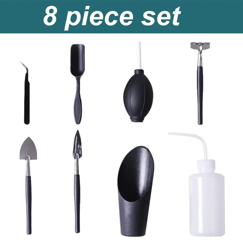 Houseplant Tools for Succulents, Bonsai and Small Houseplants, 8-14 Pieces 8pcs set D