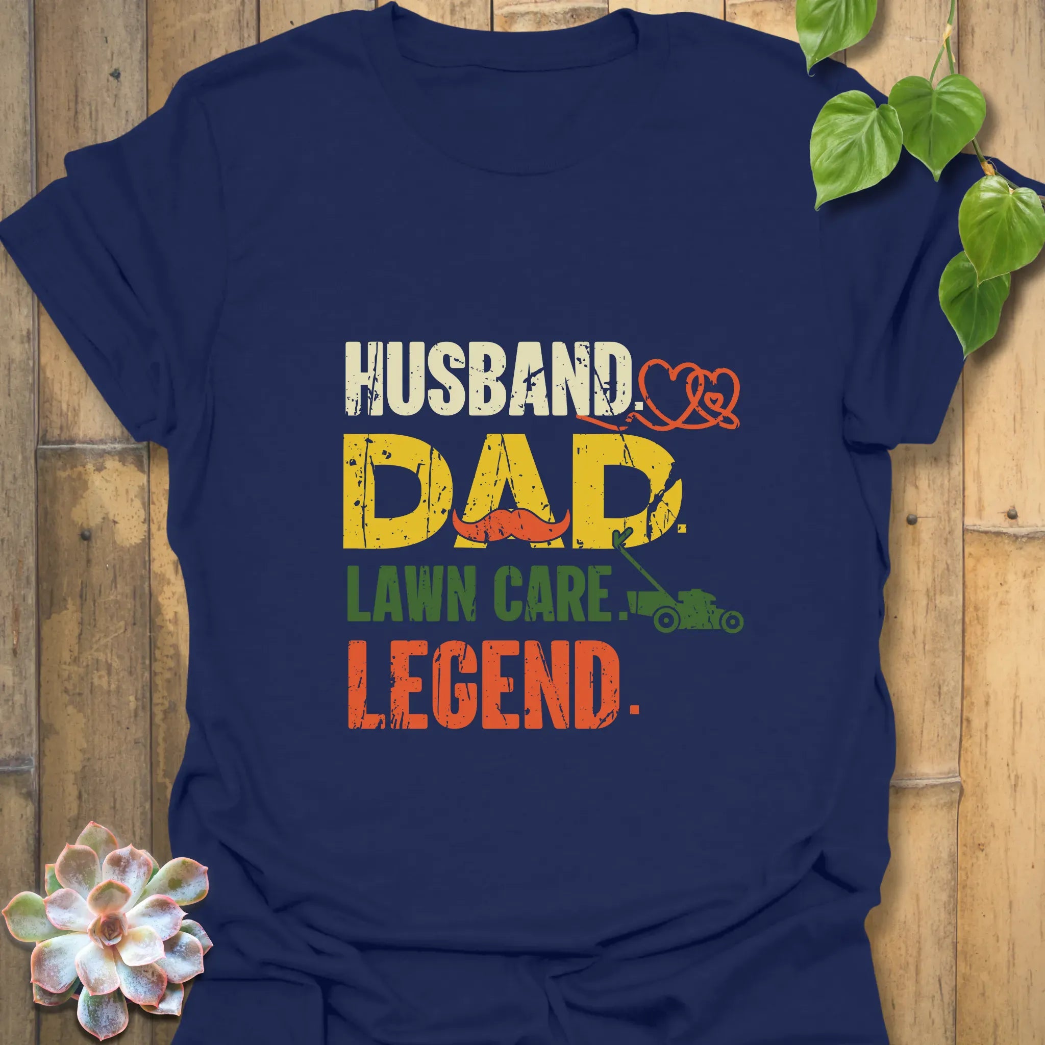 Husband, Dad, Lawn Care Legend – T-shirt Navy / S T-Shirt