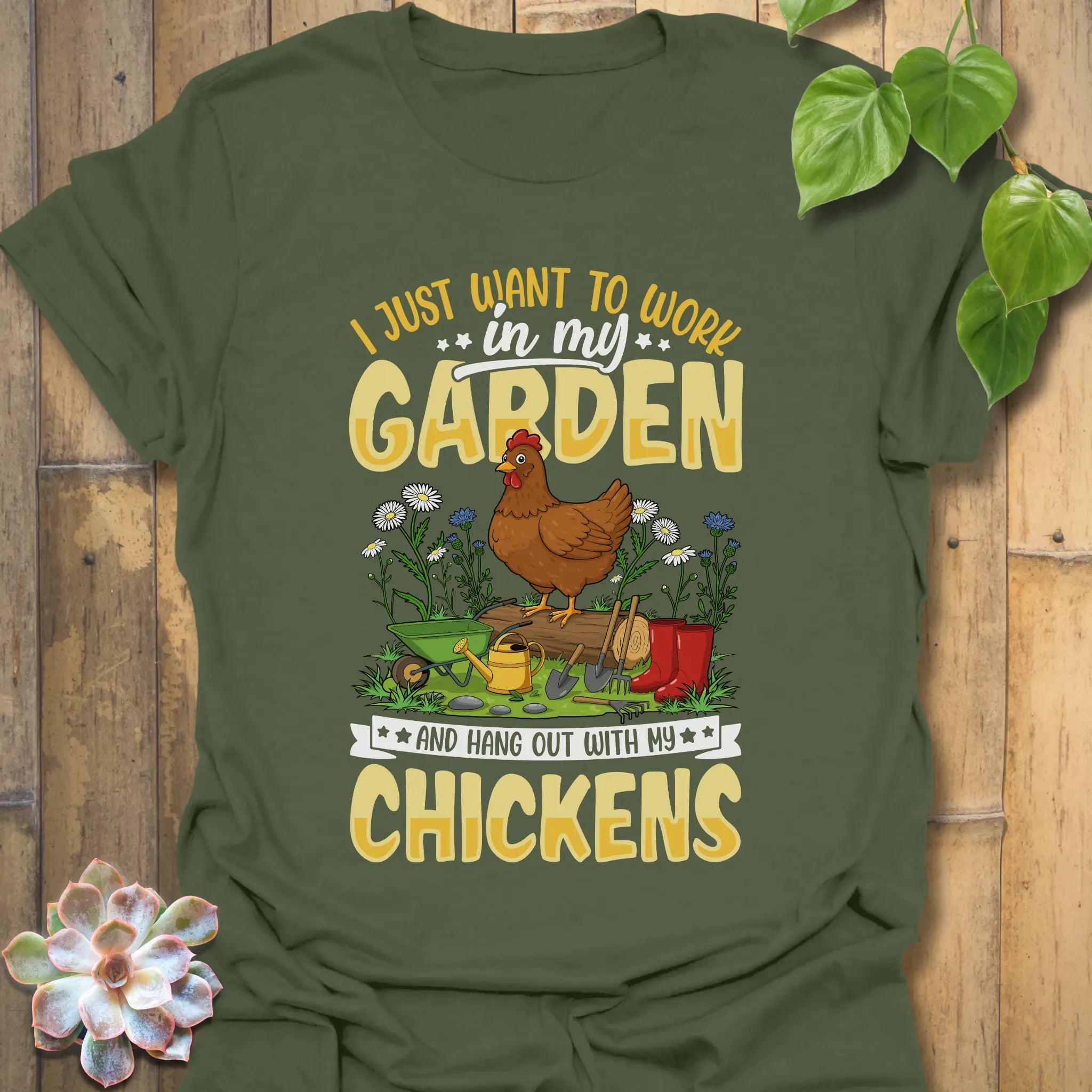 I Just want To Work T-Shirt Military Green / S T-Shirt