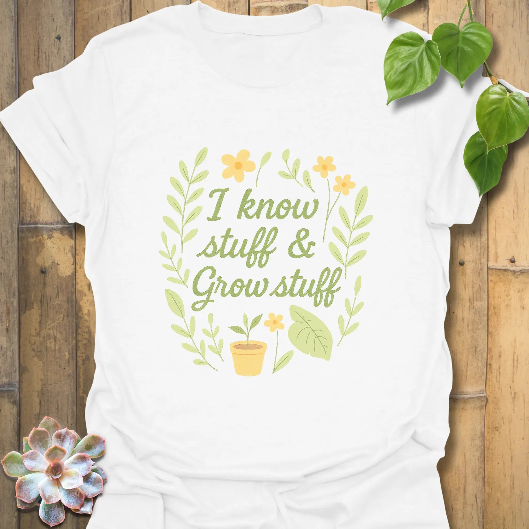I Know Stuff & Grow Stuff T-shirt White / S T-Shirt
