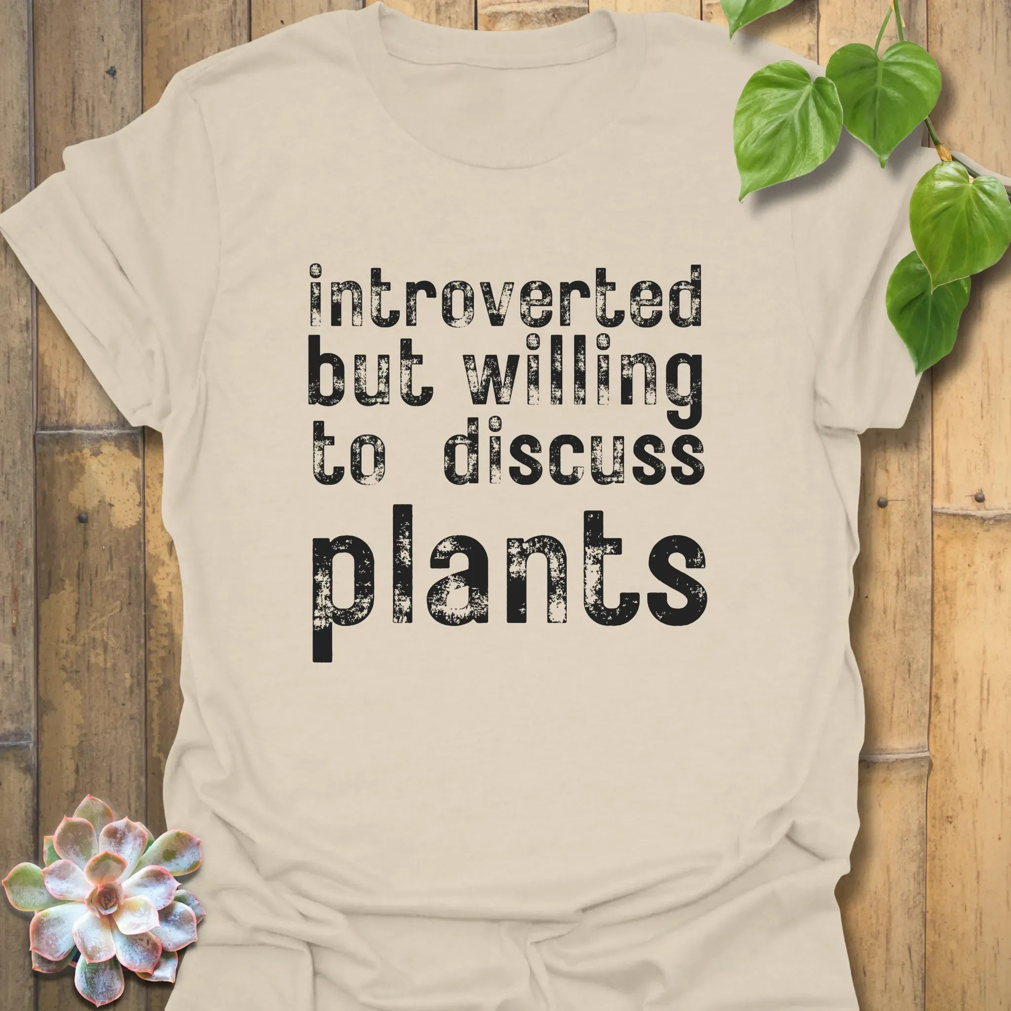 Introverted but Willing to Discuss Plants T-shirt Natural / S T-Shirt