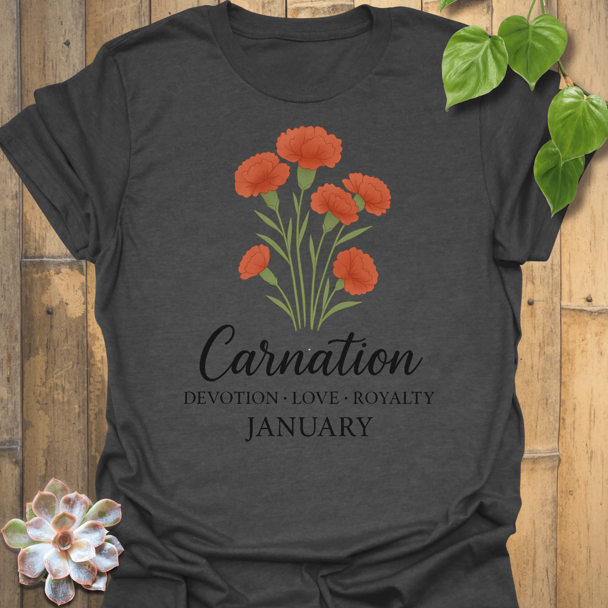 January Carnation T-Shirt Dark Heather / S T-Shirt