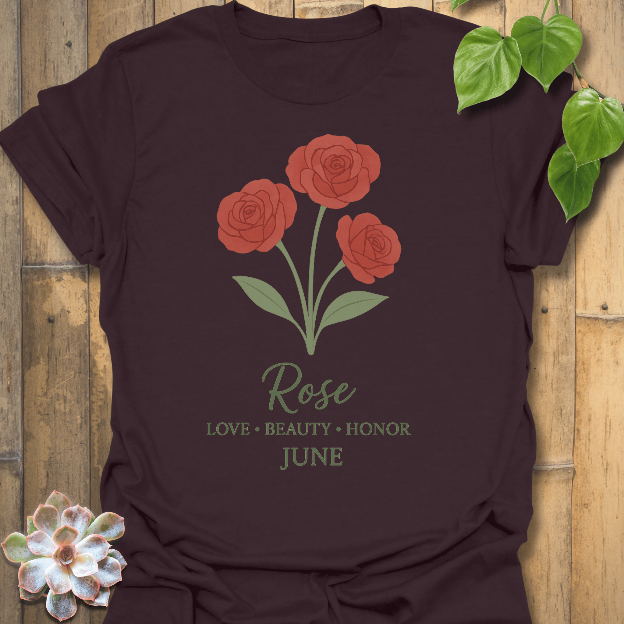 June Rose T-shirt Dark Chocolate / S T-Shirt