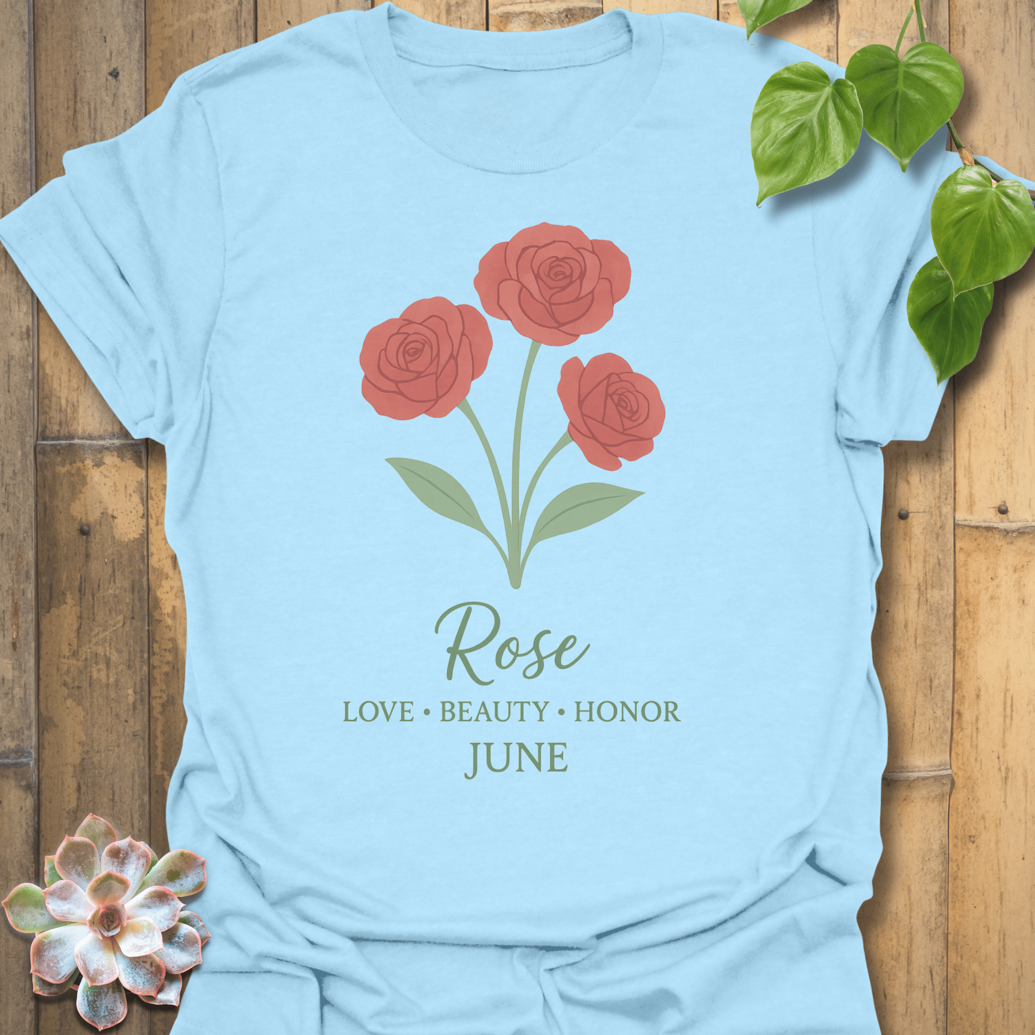 June Rose T-shirt Light Blue / S T-Shirt