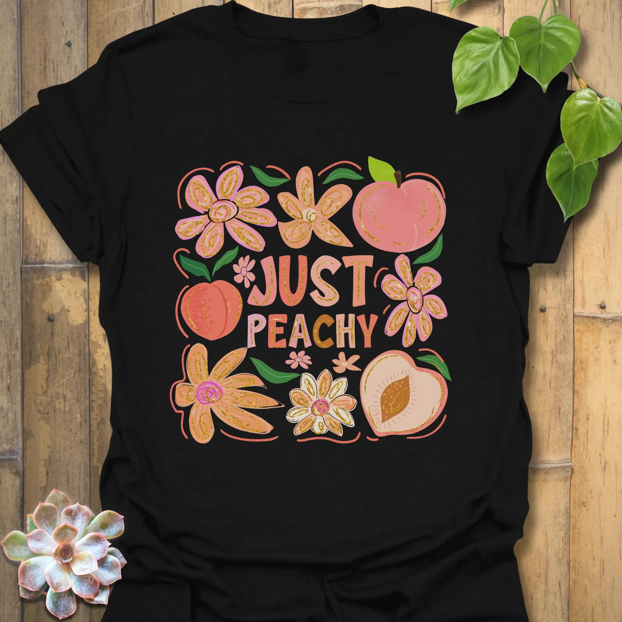 Just Peachy T-Shirt Black / S T-Shirt