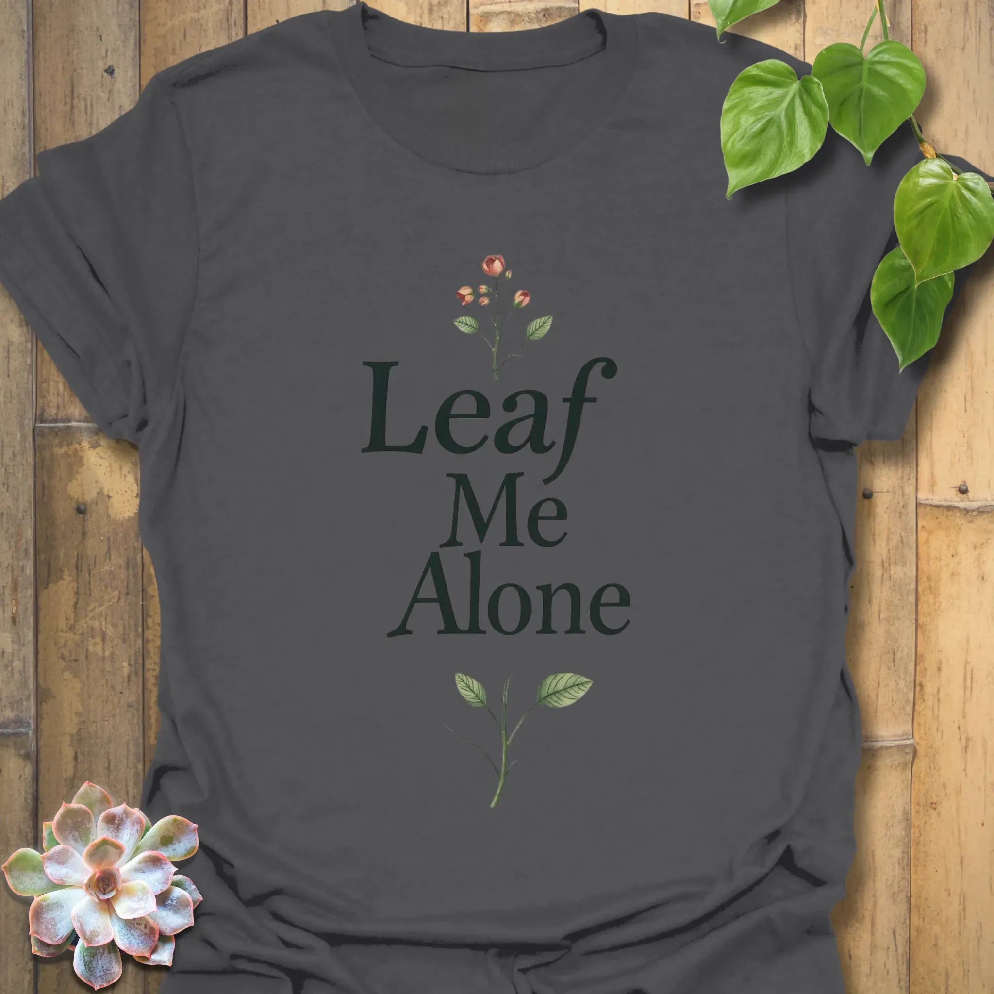 Leaf Me Alone T-shirt Charcoal / S T-Shirt