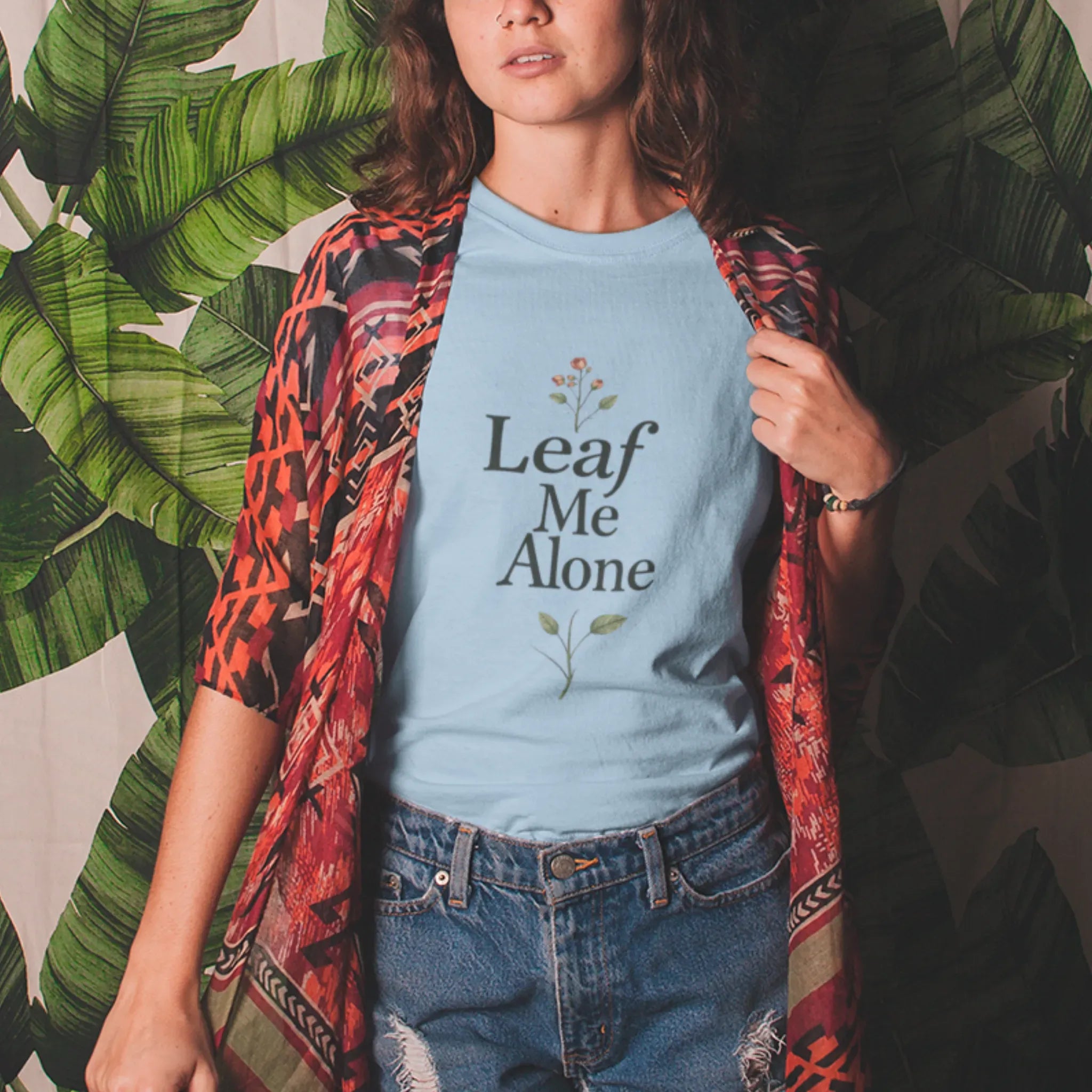 Leaf Me Alone T-shirt Light Blue / S T-Shirt