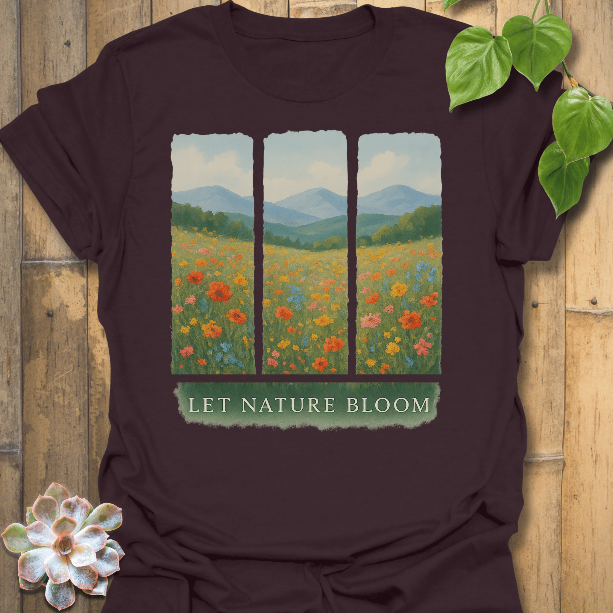 Let Nature Bloom T-shirt Dark Chocolate / S T-Shirt