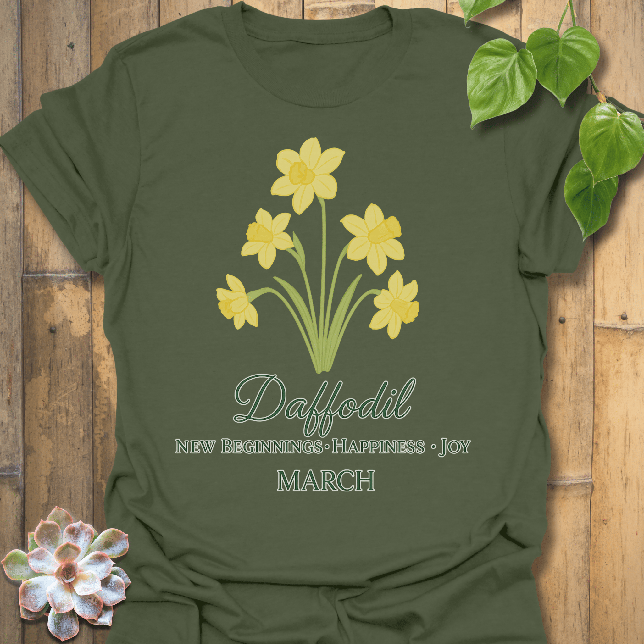 March Daffodil T-shirt Military Green / S T-Shirt