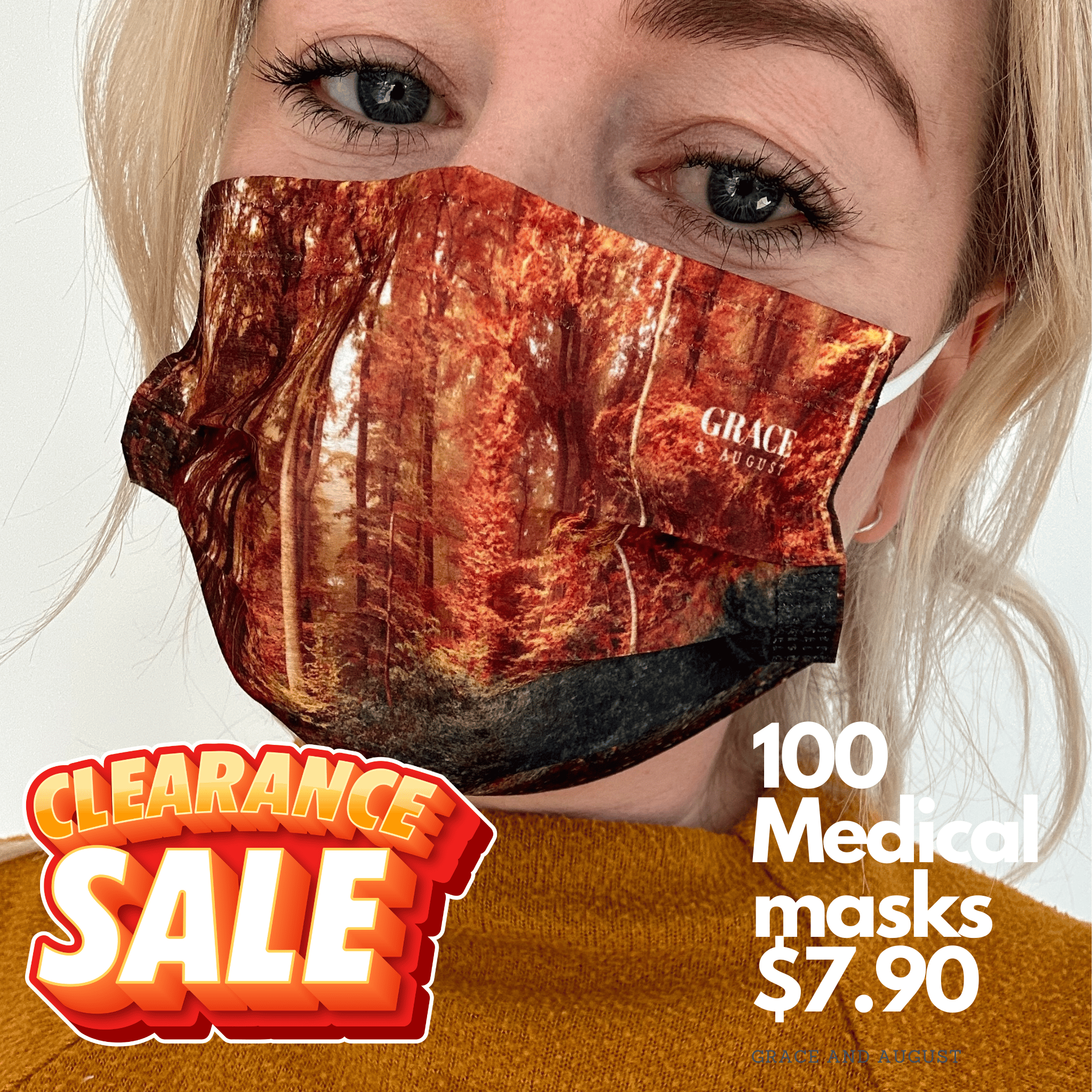 Medical Face Masks | Disposable Masks | Autumn Forest 10x10 Pack Adult Face masks