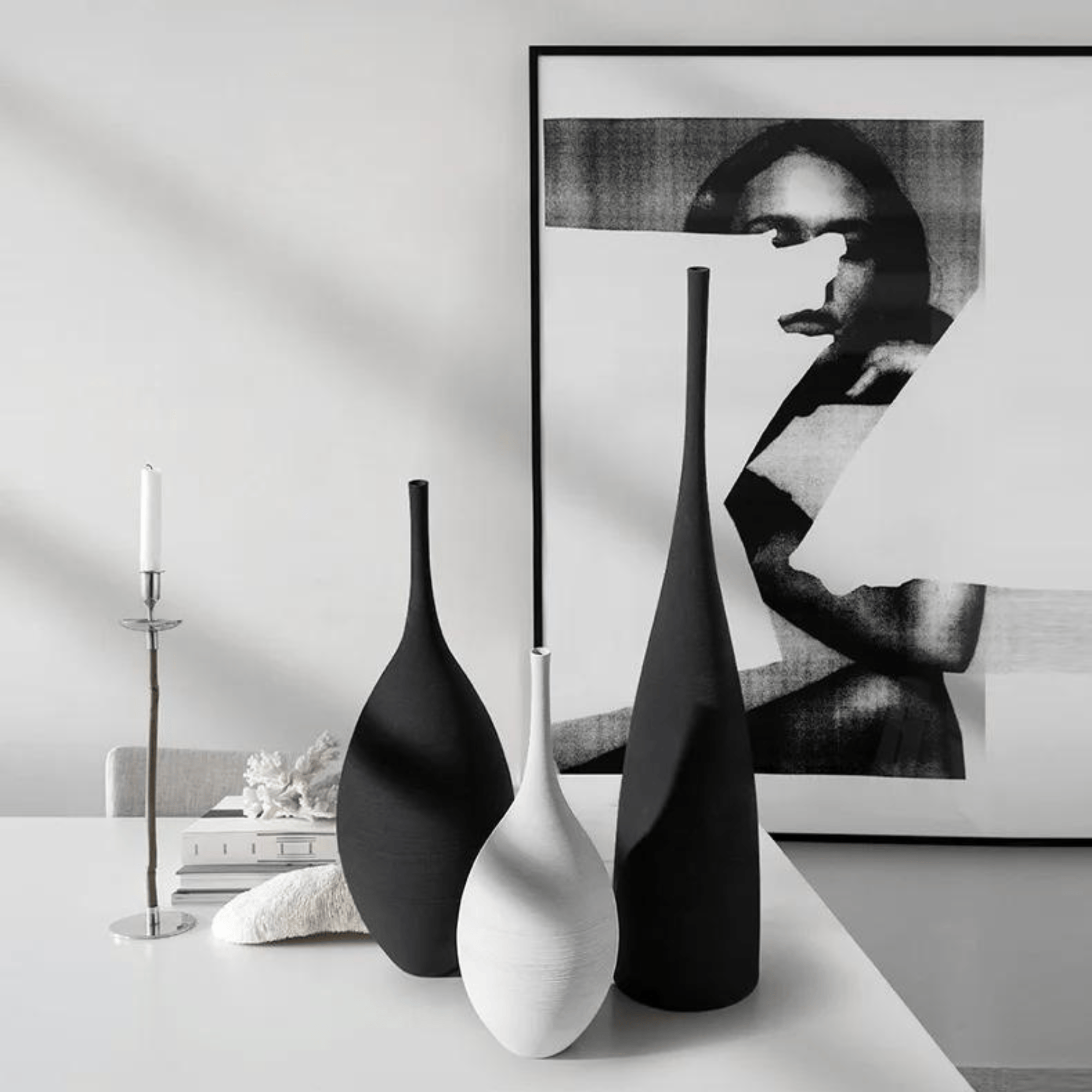 Minimalist Zenith Ceramic Vase – Handcrafted Elegance in Monochrome vase