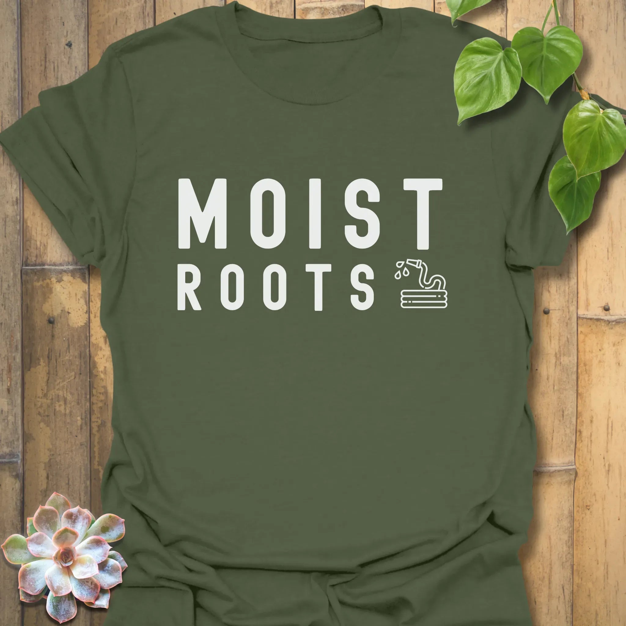 Moist Roots T-shirt Military Green / S T-Shirt