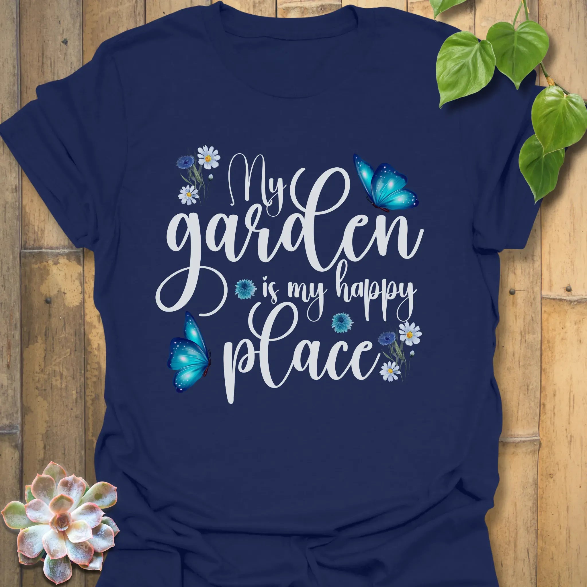 My Garden Is My Happy Place Fun T-shirt Navy / S T-Shirt