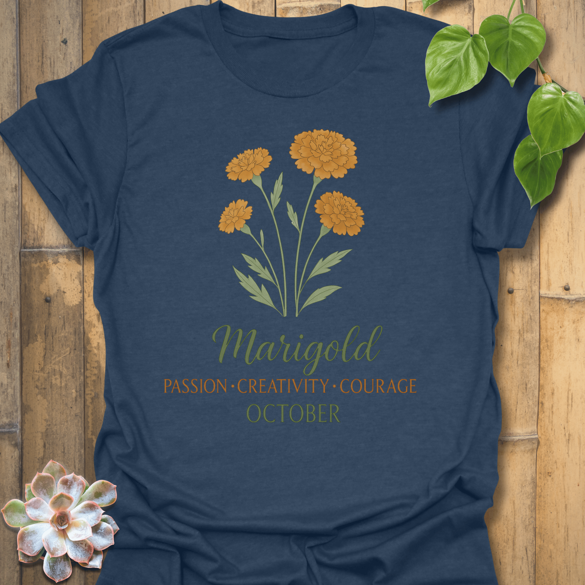 October Marigold T-shirt Heather Navy / S T-Shirt
