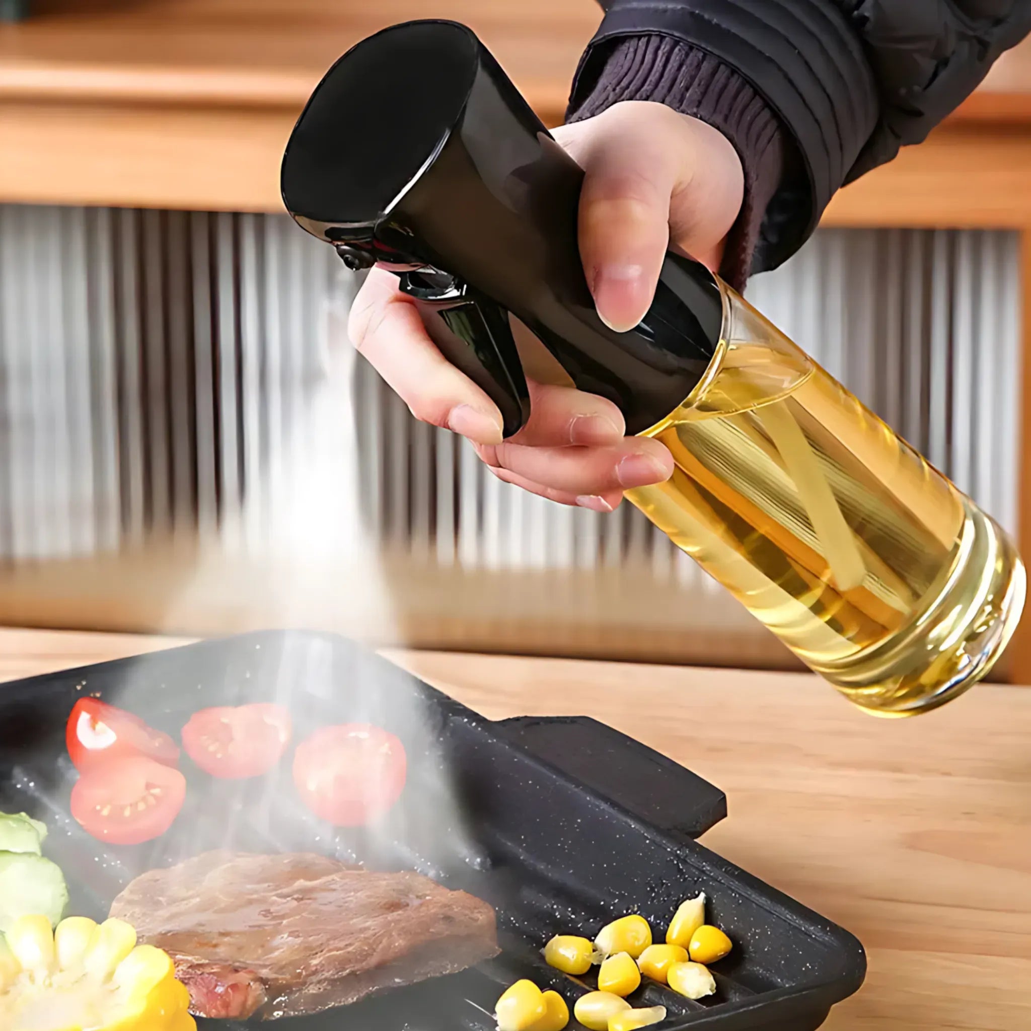 Oil Sprayer - Refillable Glass Bottle for Cooking & BBQ Oil Dispenser
