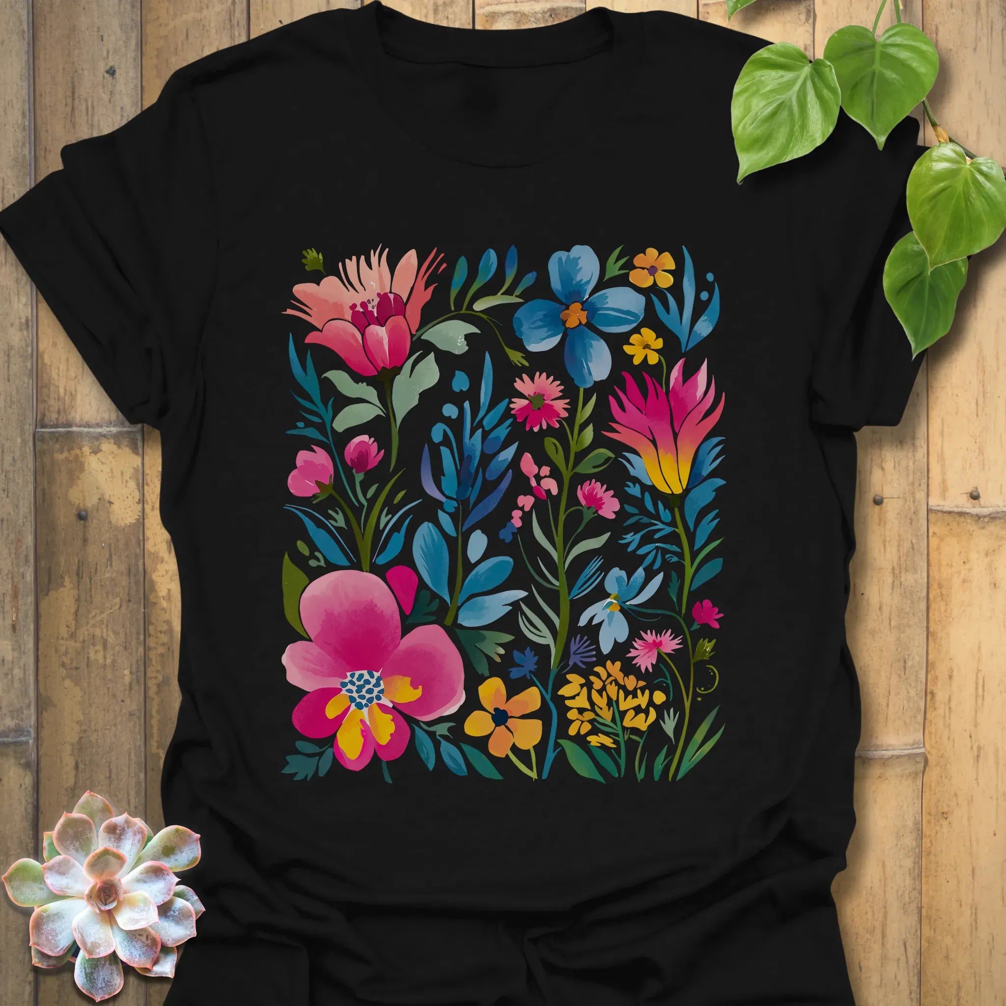 Painted Petals T-shirt Black / S T-Shirt