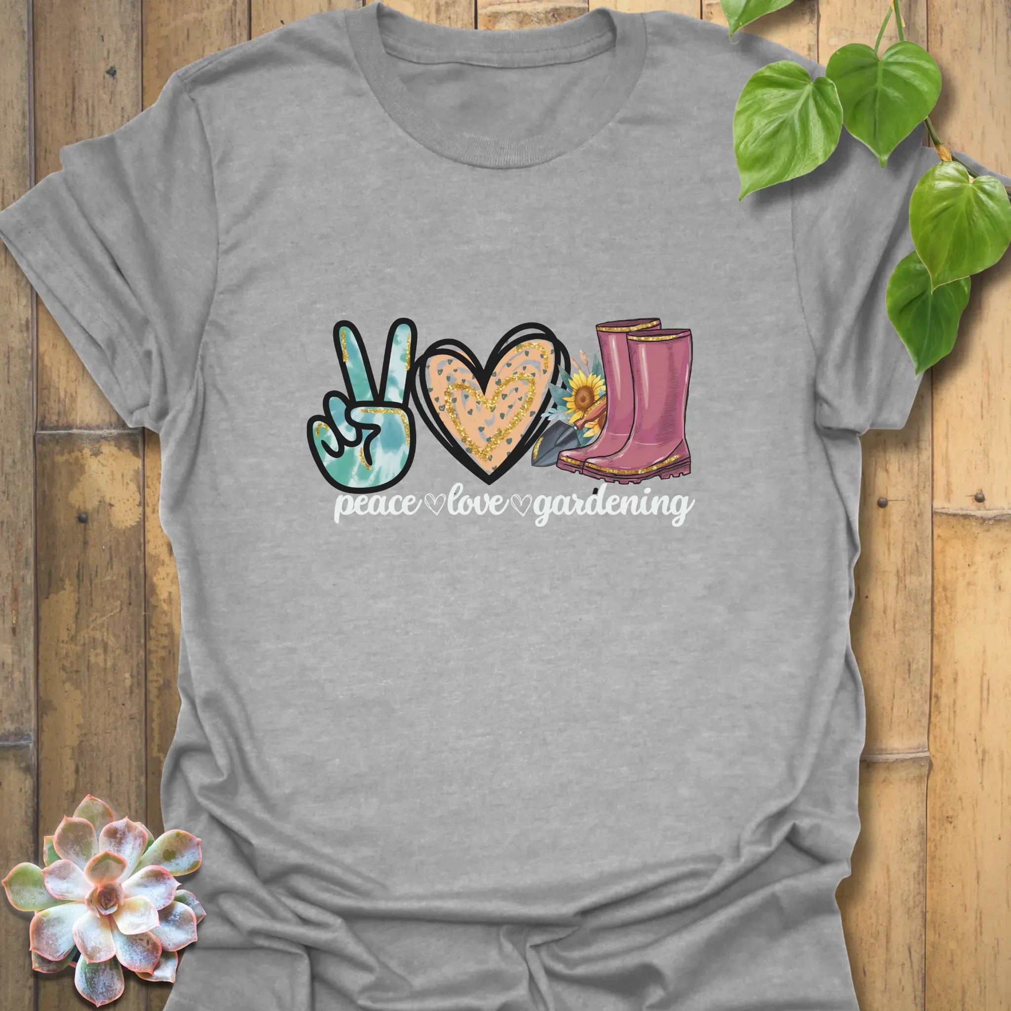 Peace Love Gardening T-shirt Sport Grey / S T-Shirt