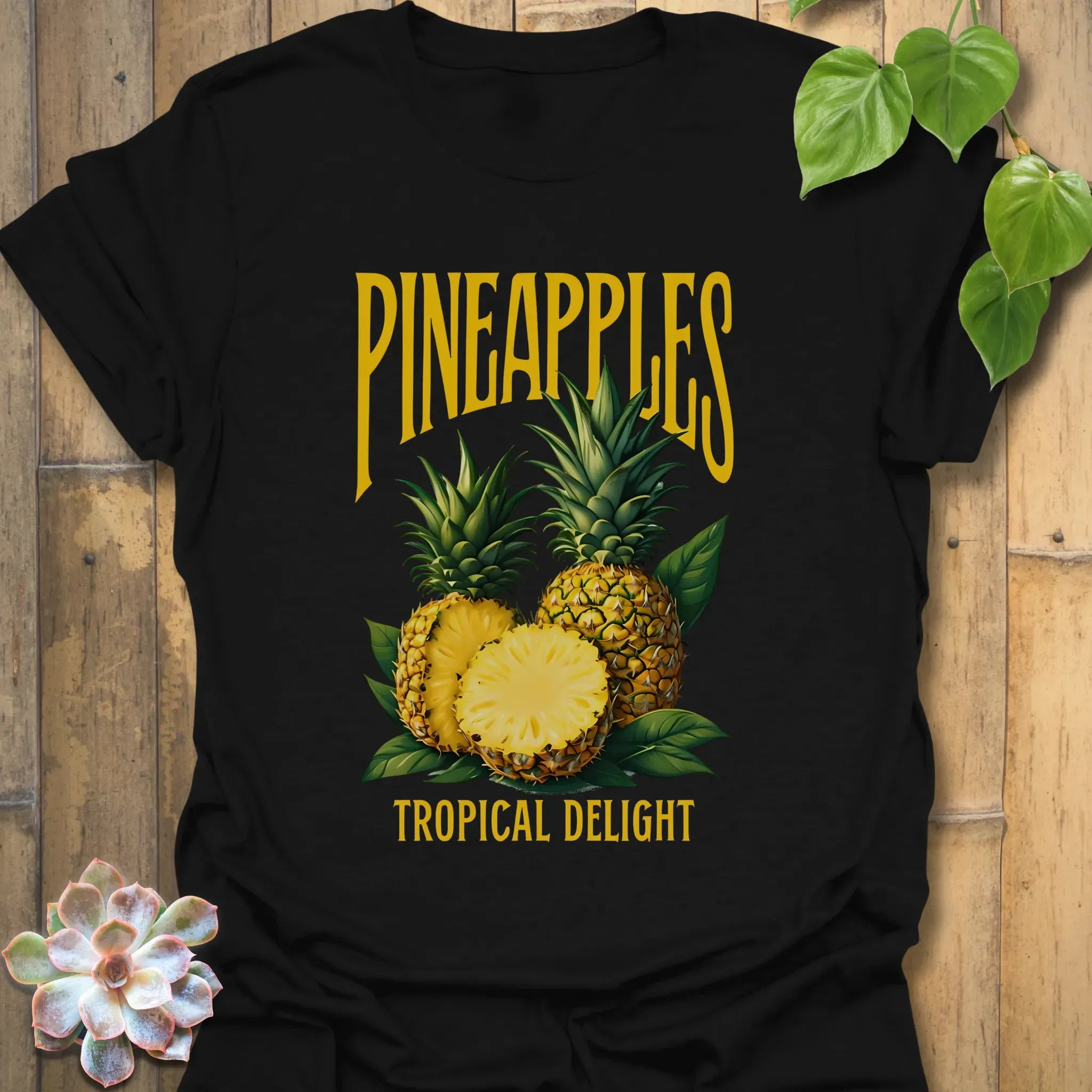 Pineapples Tropical Delight T-Shirt Black / S T-Shirt