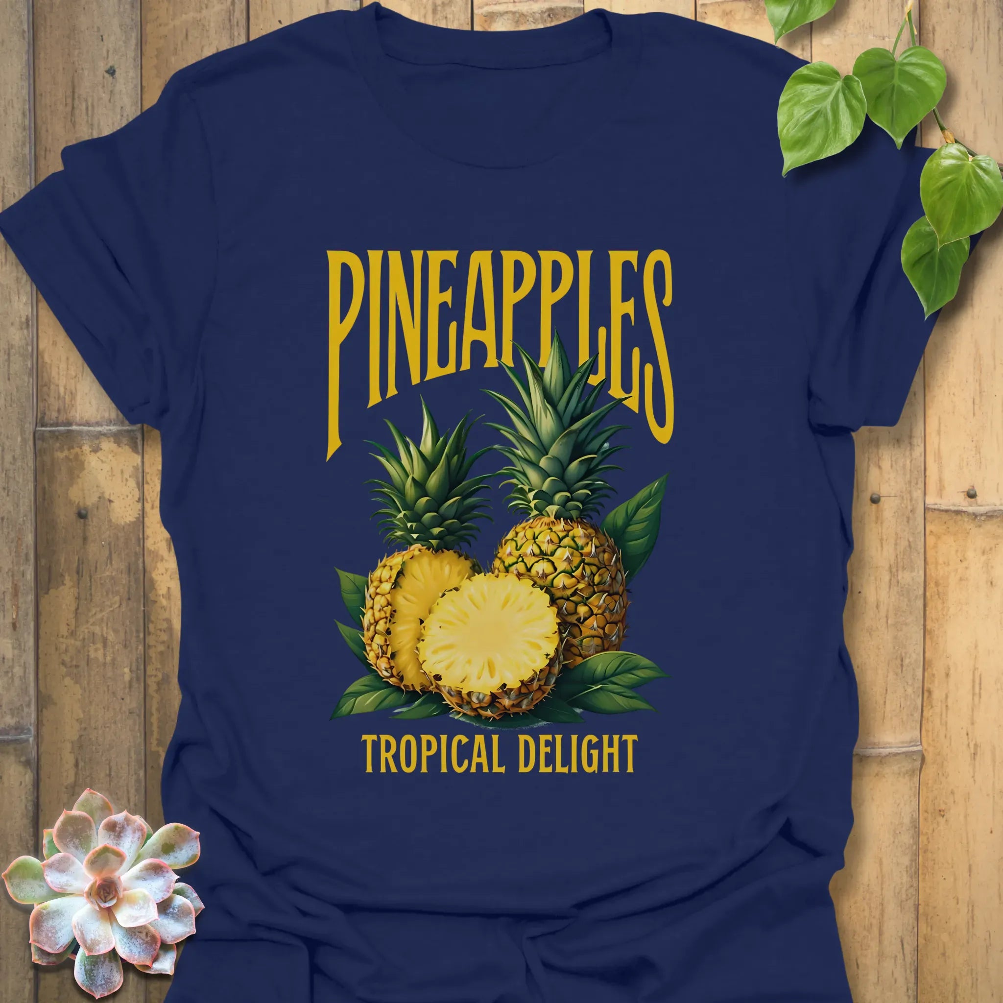 Pineapples Tropical Delight T-Shirt Navy / S T-Shirt
