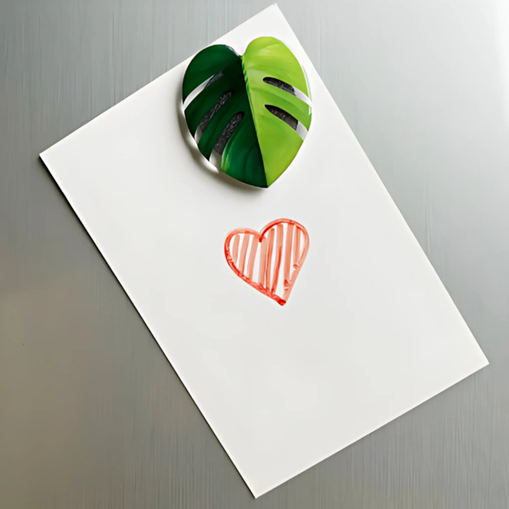 Plant Leaf Fridge Magnets - 8pcs Acrylic Green Decor SMT-Y8 Refrigerator Magnets