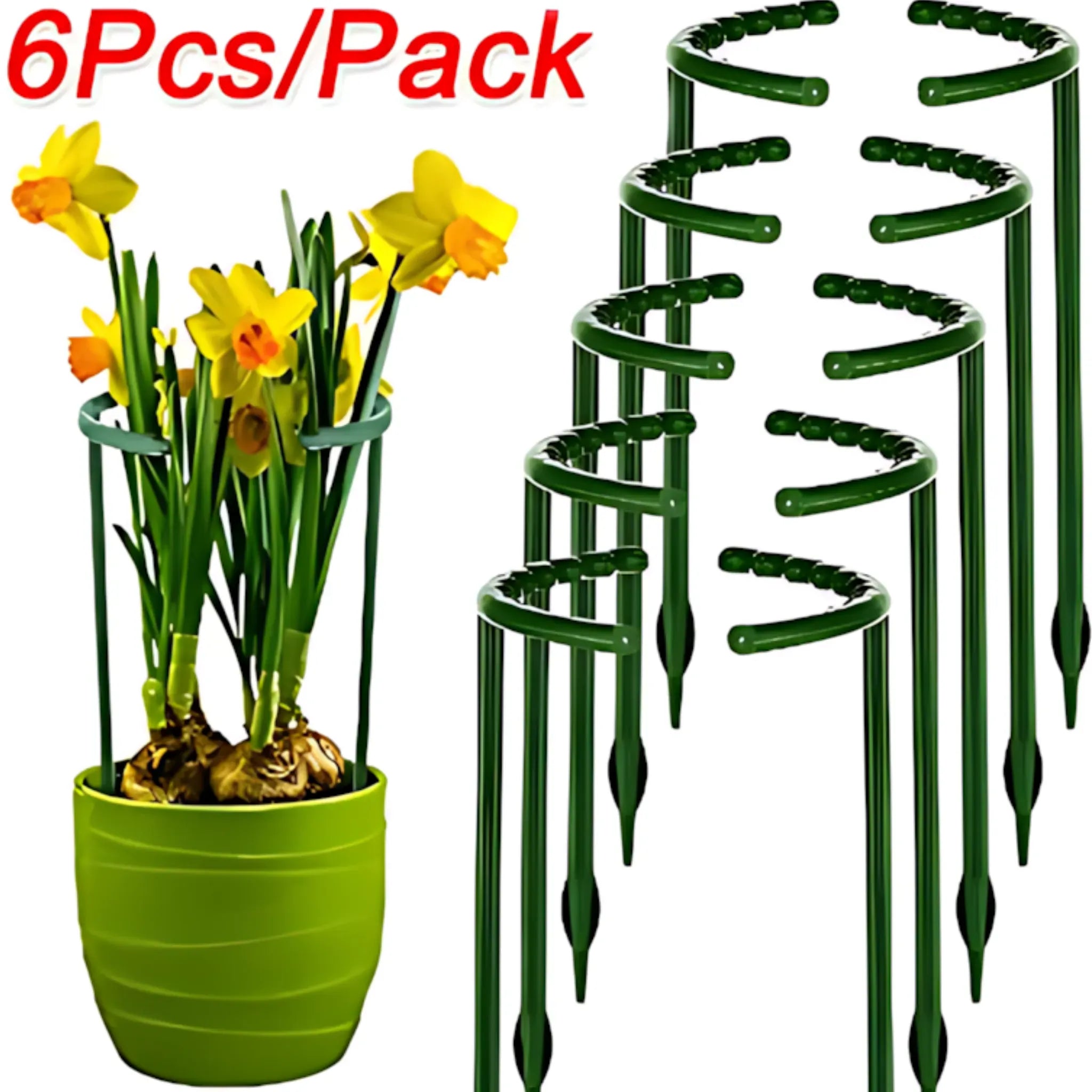 Plant Support Stakes - Durable Plastic Holders for Garden & Greenhouse Plant Support