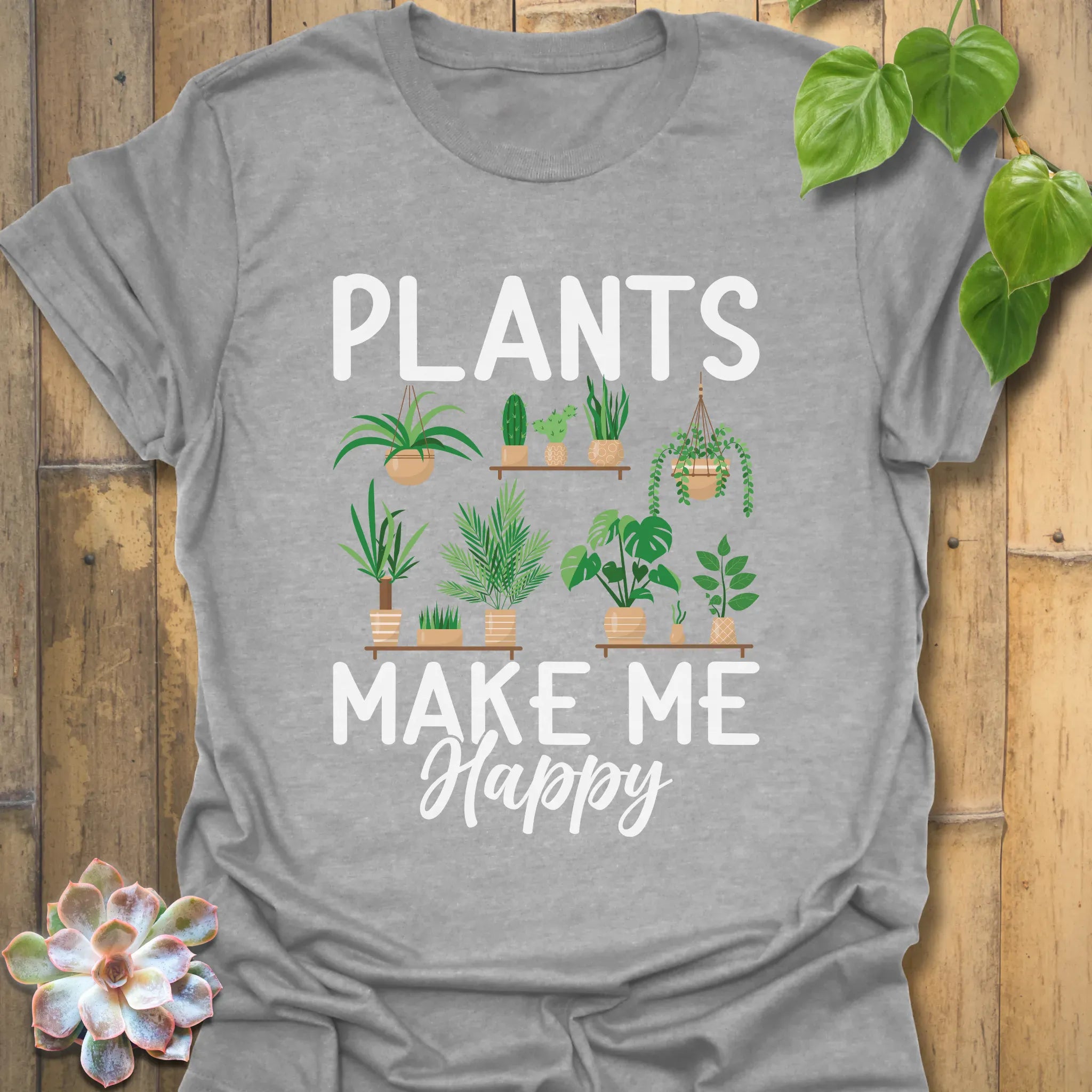 Plants Make Me Happy T-Shirt Sport Grey / S T-Shirt
