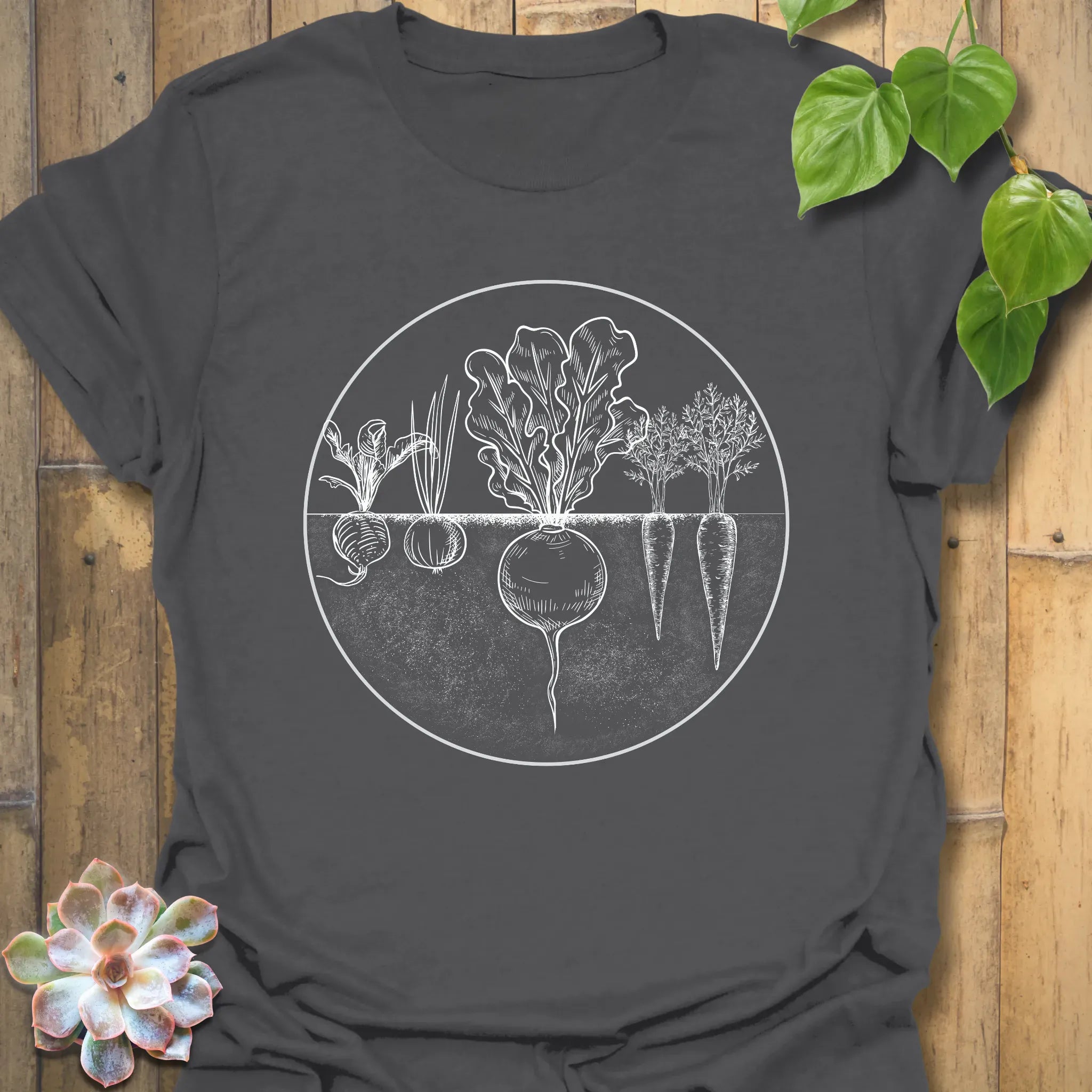 Rooted Vegetables T-shirt Charcoal / S T-Shirt