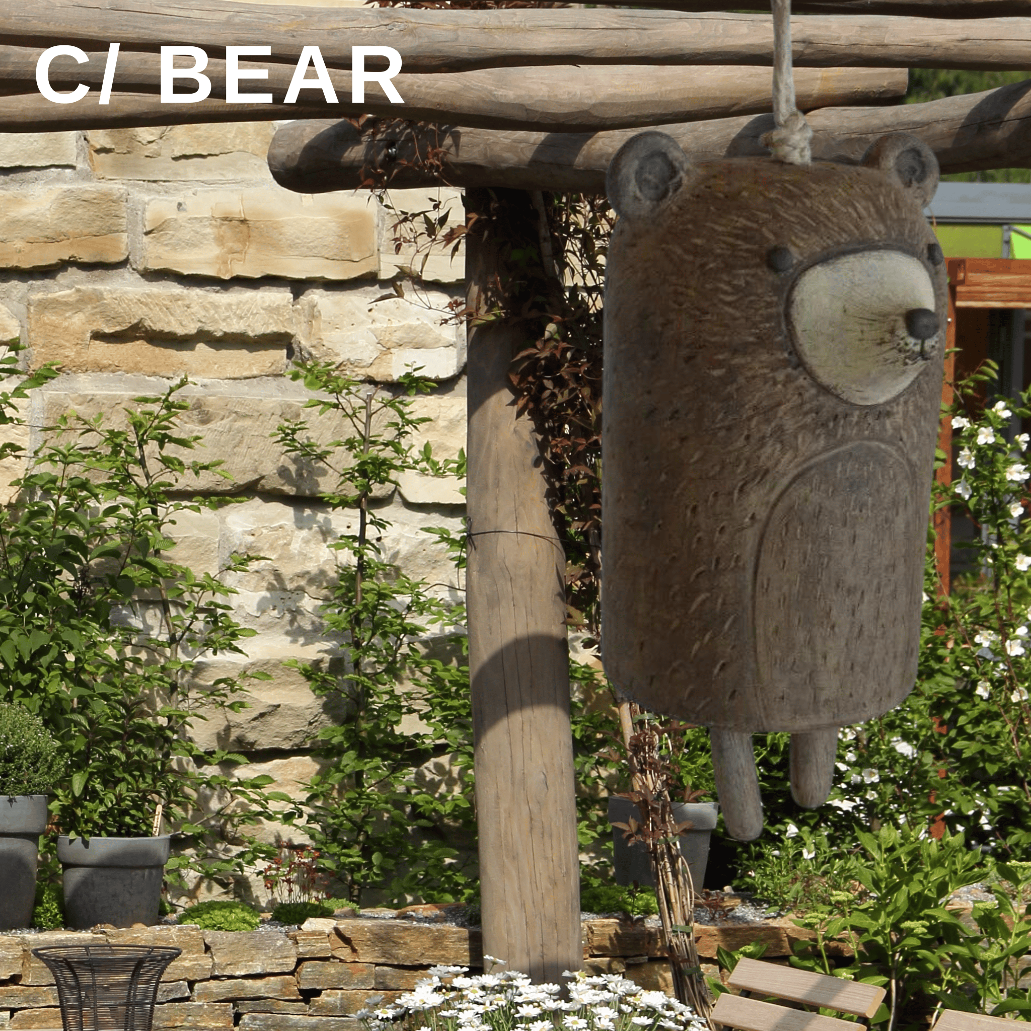 Rustic Animal Wind Chimes - Charming Small Animal Wind Chimes for Doors, Windows, and Garden C-Bear Animal Wind Chimes