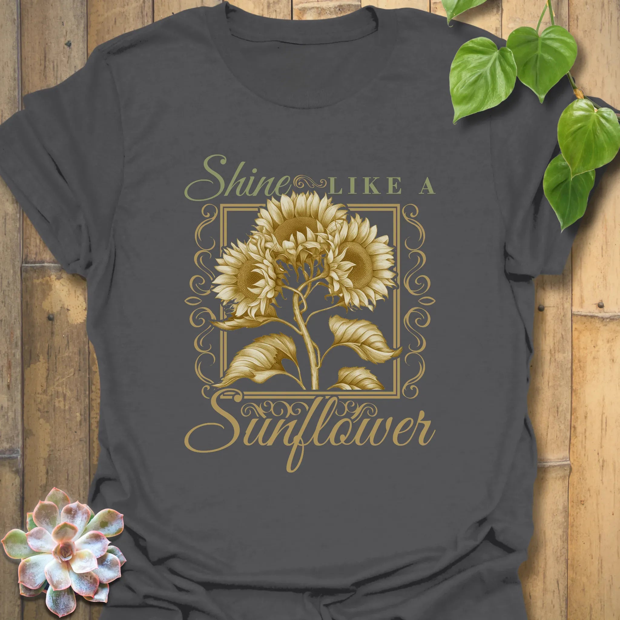 Shine Like A Sunflower T-shirt Charcoal / S T-Shirt