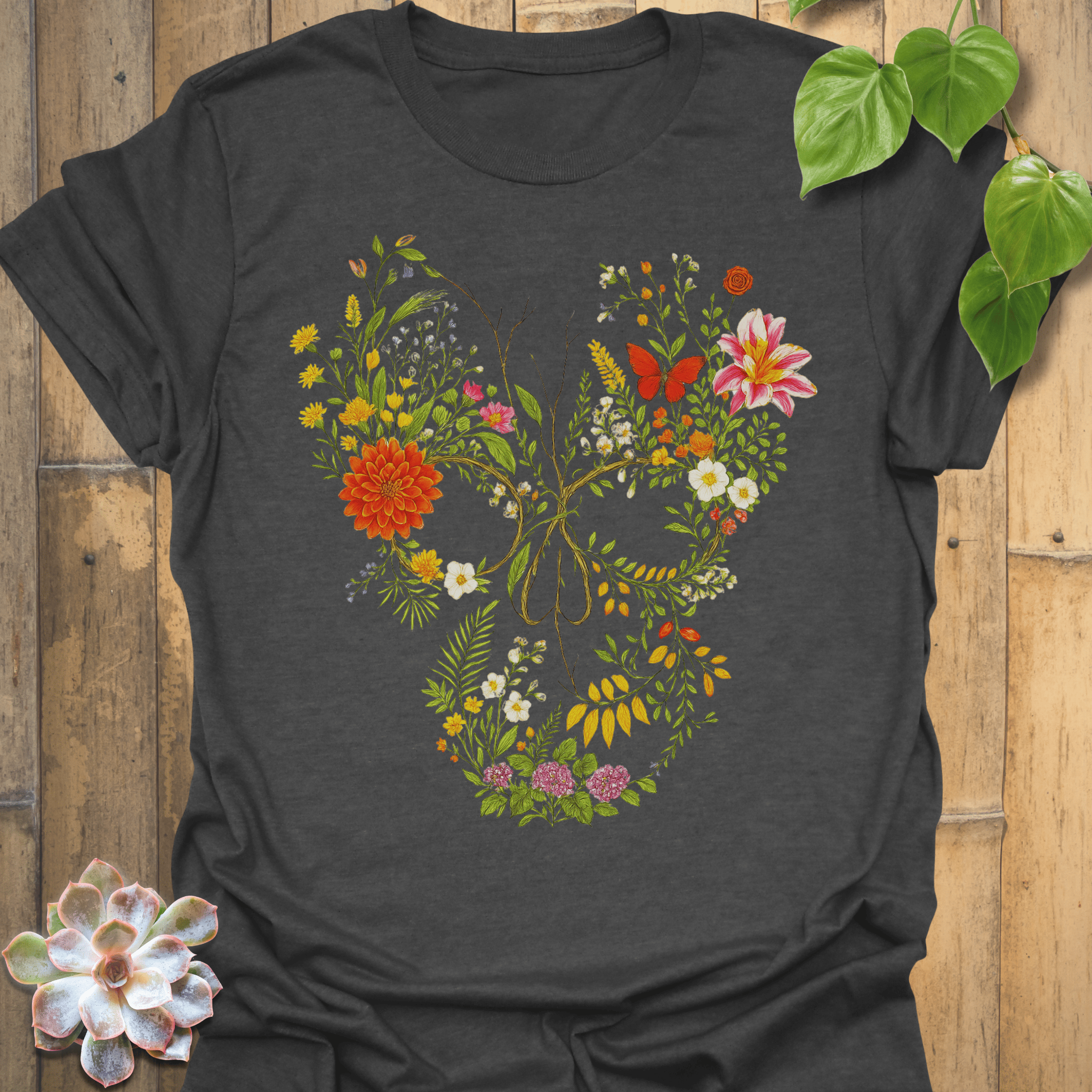Skull in Bloom T-shirt Dark Heather / S T-Shirt