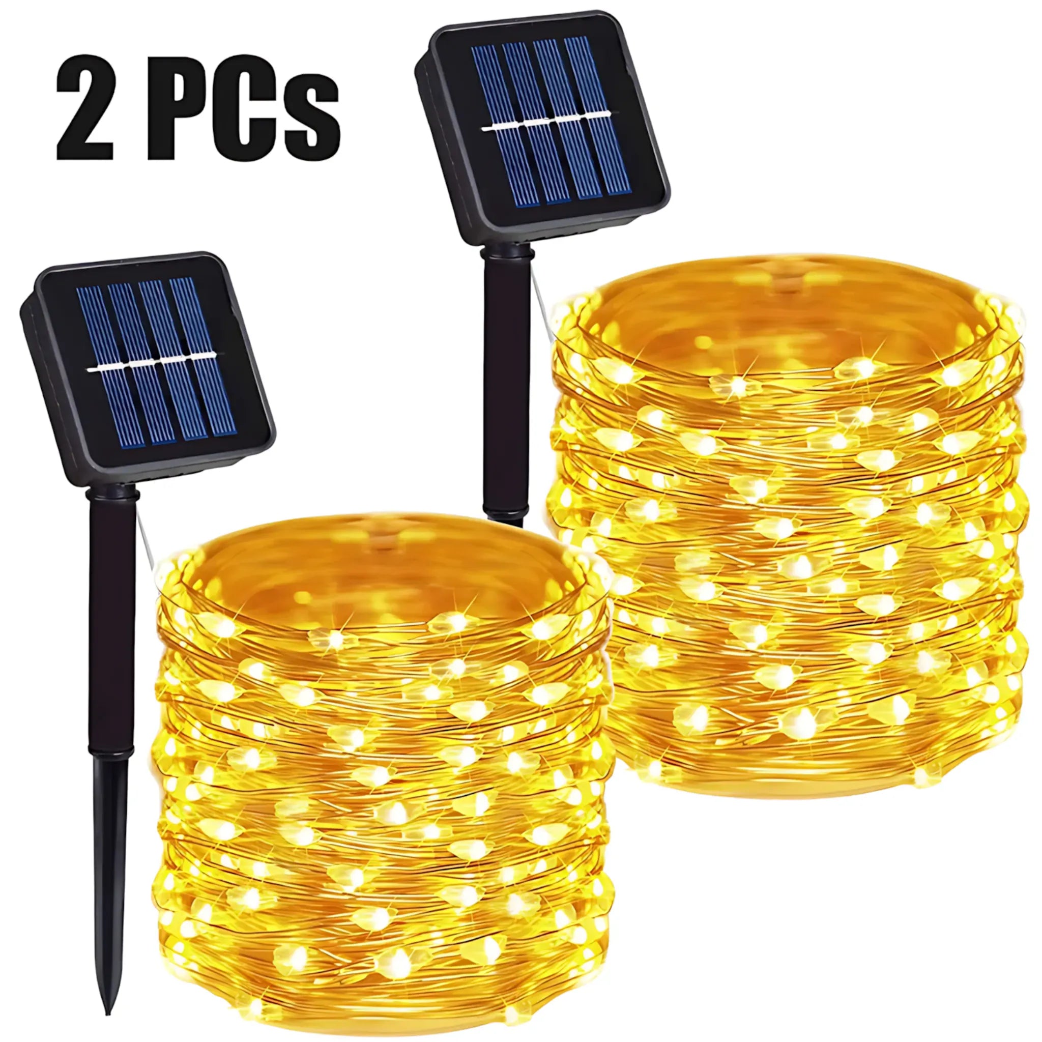 Solar String Lights - Waterproof LED Fairy Lights for Outdoor Decor Warm 2PC / 5M 50LED 400mAh String Lights