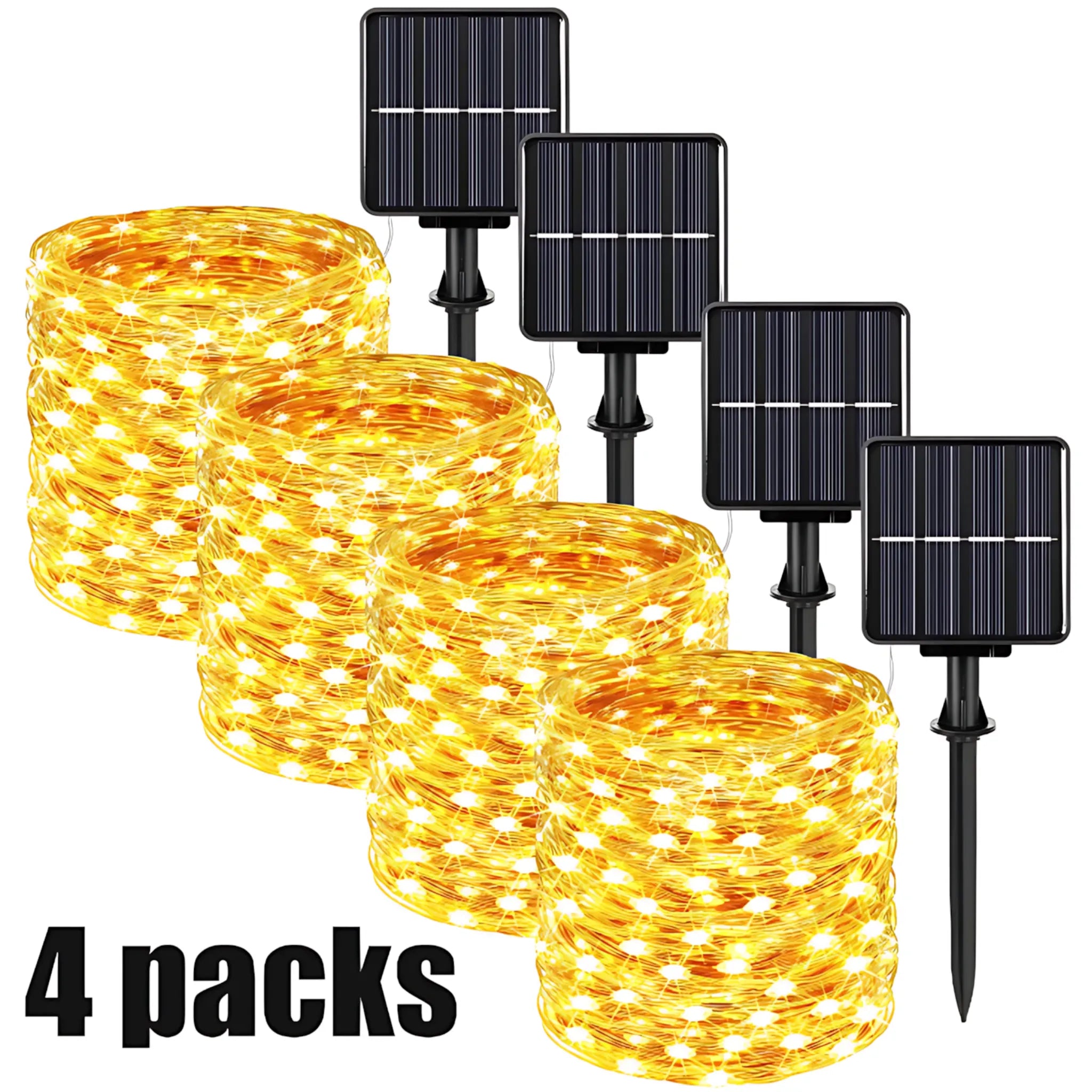 Solar String Lights - Waterproof LED Fairy Lights for Outdoor Decor Warm 4PC / 5M 50LED 400mAh String Lights