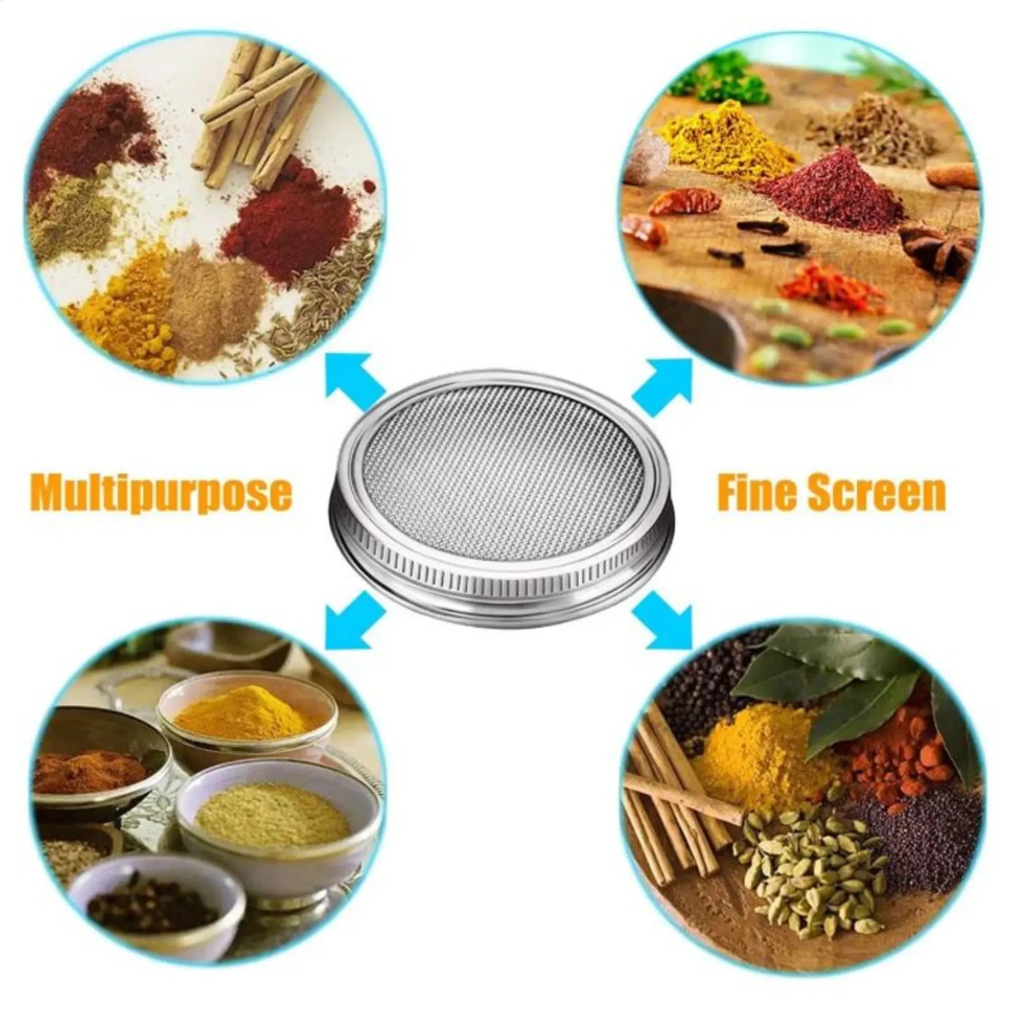 Sprouting Jar Accessories - Wide Mouth Mason Jar Strainer Lids & Adjustable Stands Sprout Set