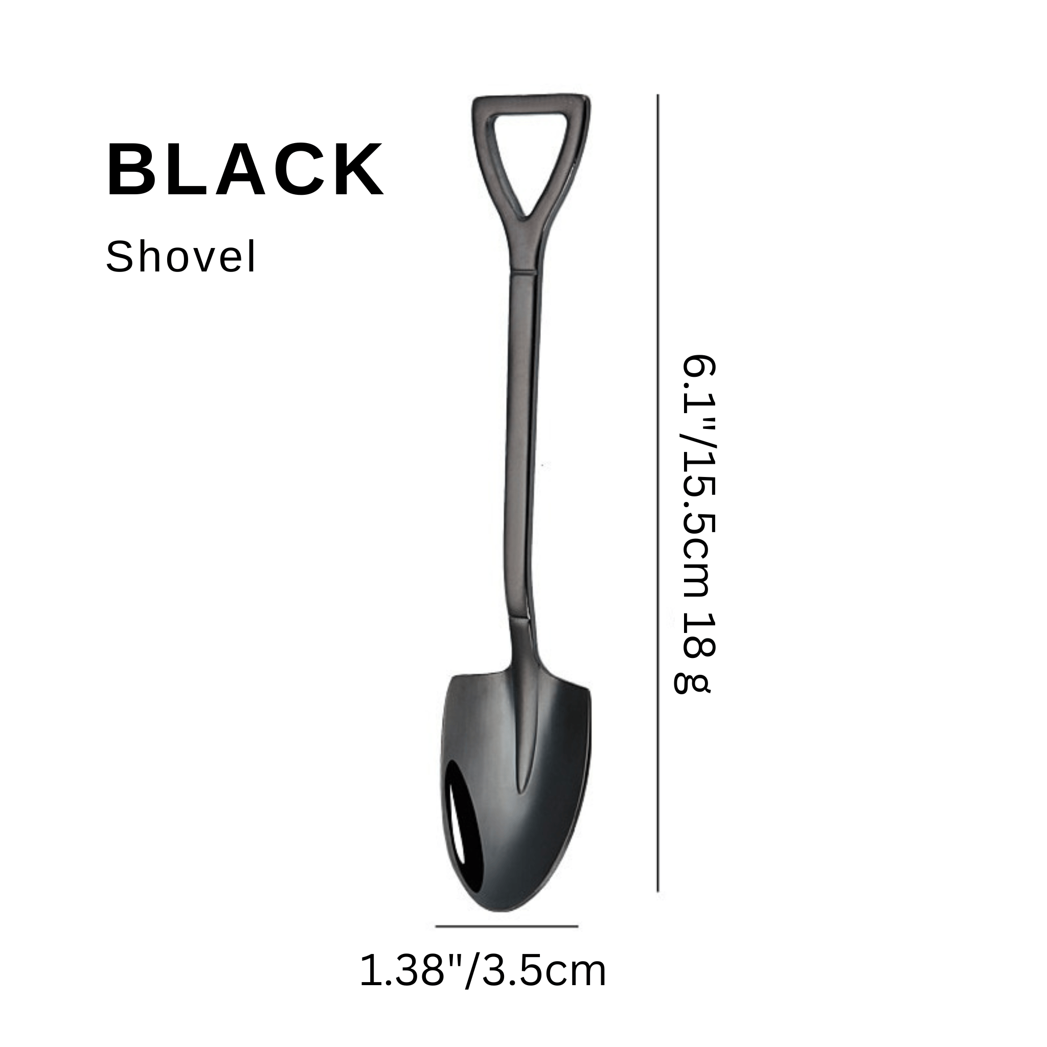 Stainless Steel Coffee Spoon, Shovel or Spade Black Type A Spoons