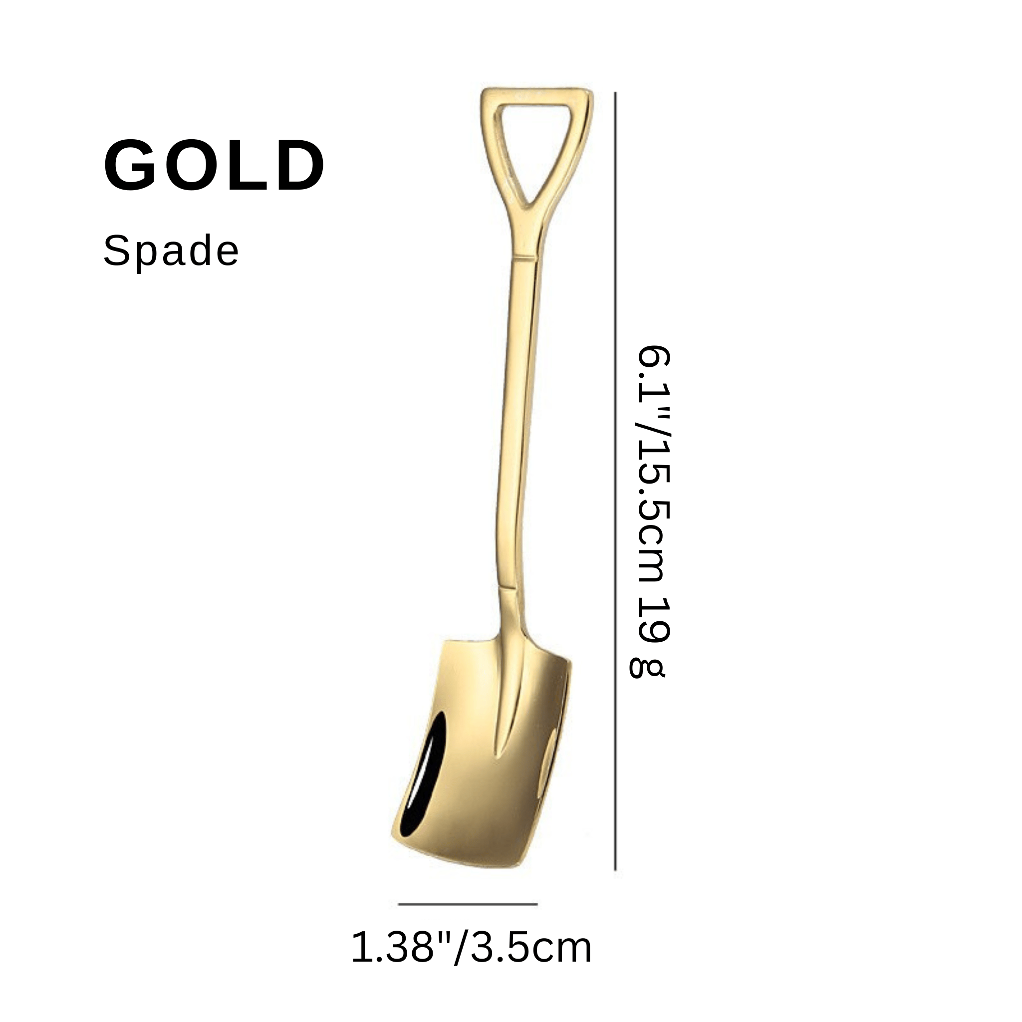 Stainless Steel Coffee Spoon, Shovel or Spade Gold Type B Spoons