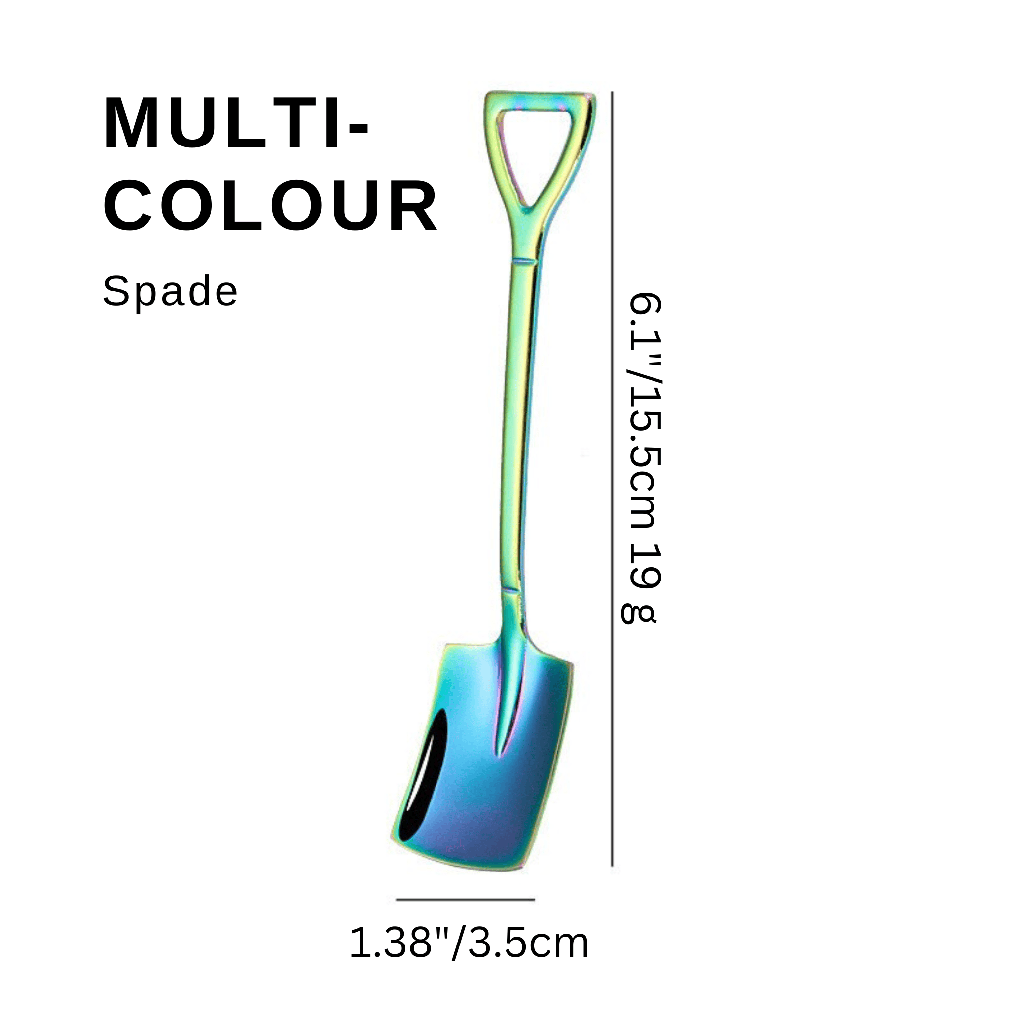 Stainless Steel Coffee Spoon, Shovel or Spade Multicolor Type B Spoons