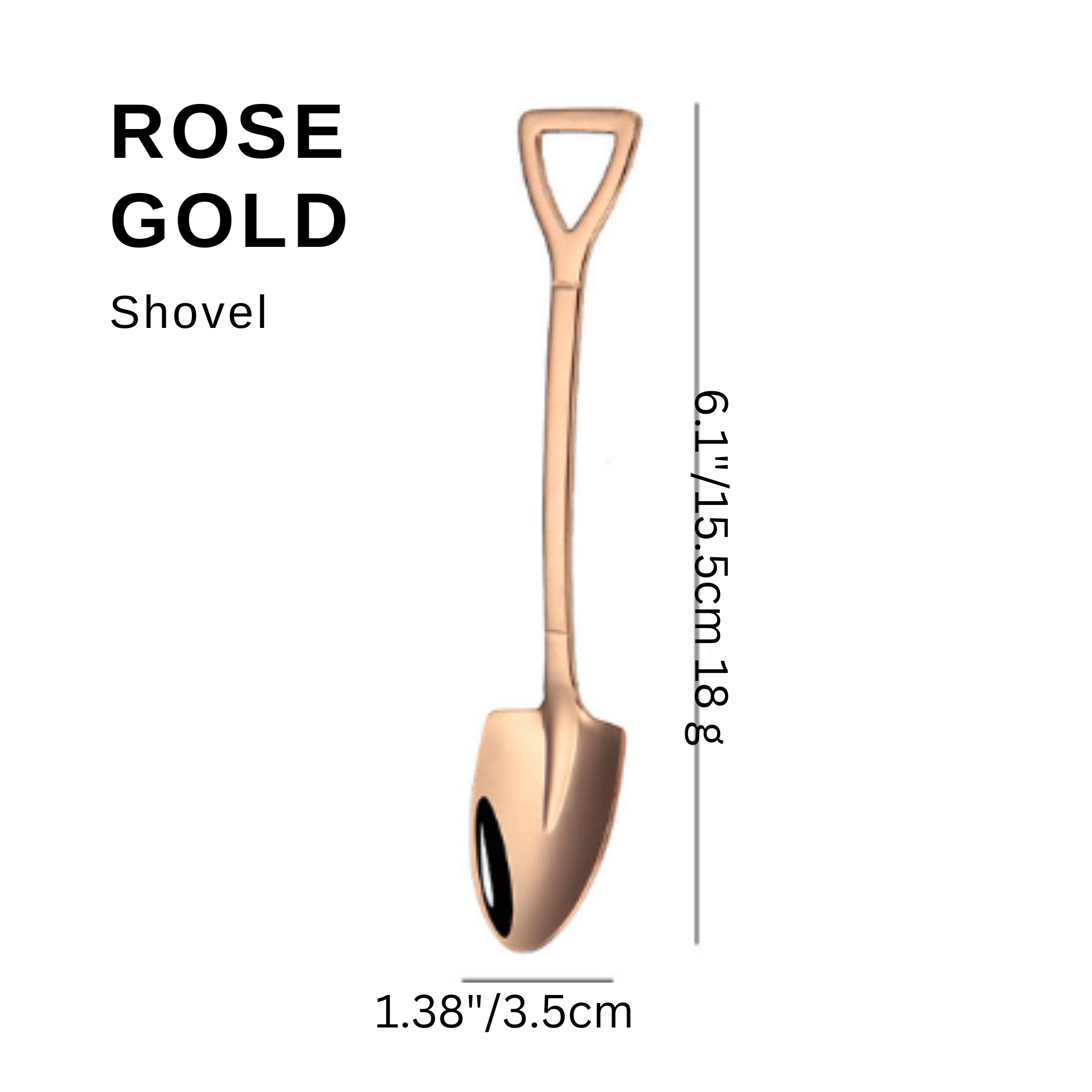 Stainless Steel Coffee Spoon, Shovel or Spade Rose gold Type A Spoons